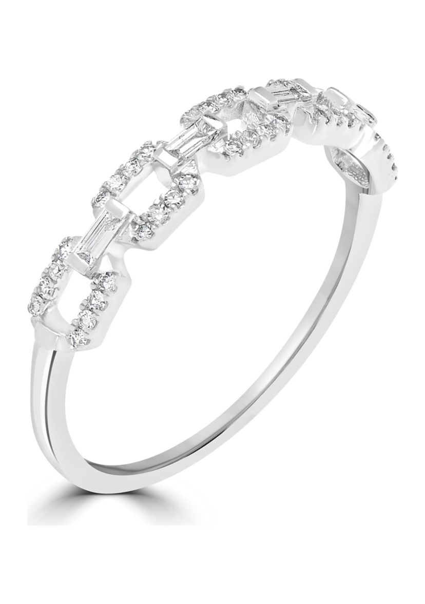 1/4 ct. t.w. Diamond Interlocking Ring in 14K White Gold