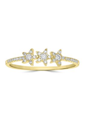 Belk & Co 1/6 Ct. T.w. Diamond 3 Star Ring In 14K Yellow Gold