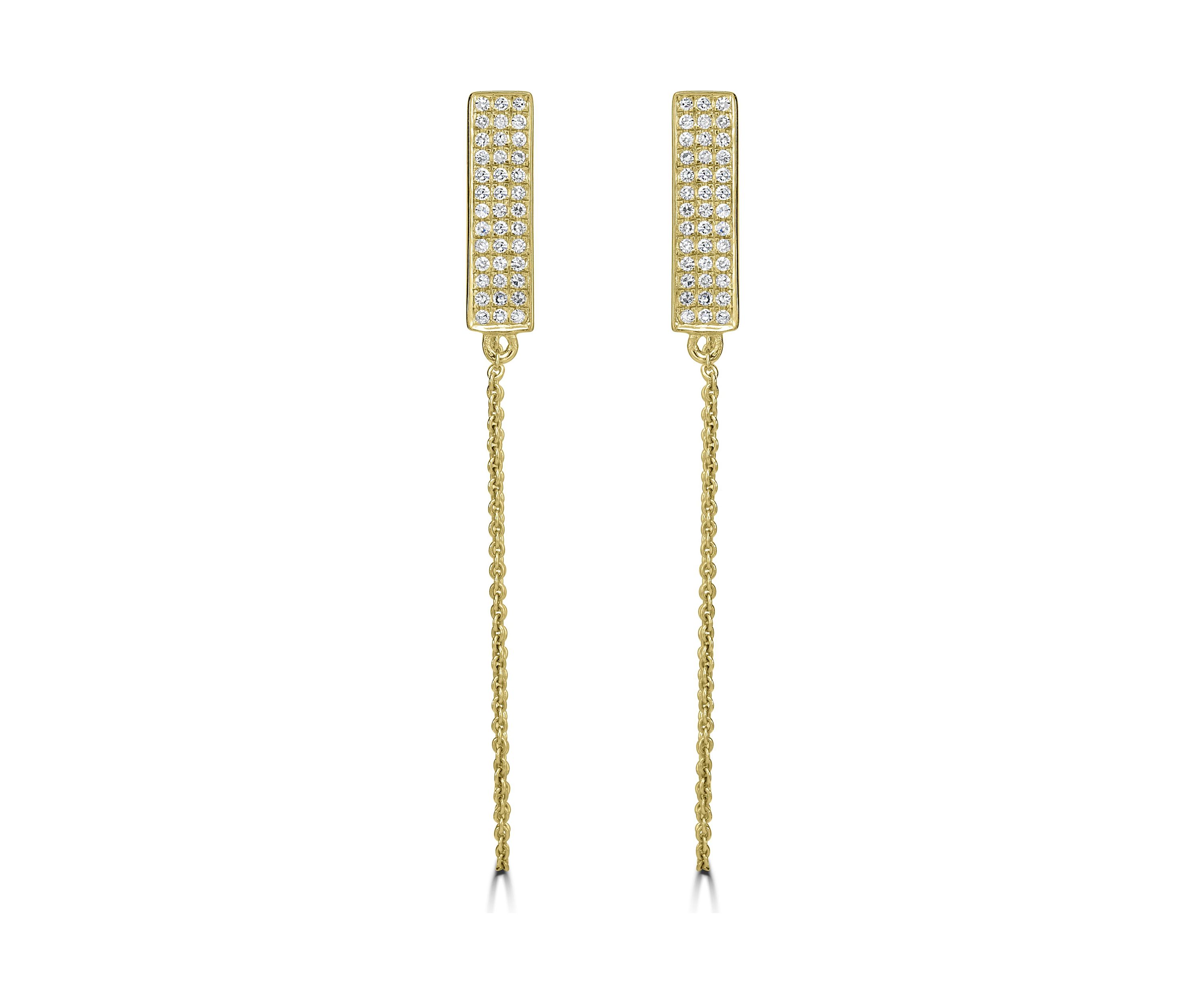 1/4 ct. t.w. Diamond Chain Drop Earrings in 14K Yellow Gold