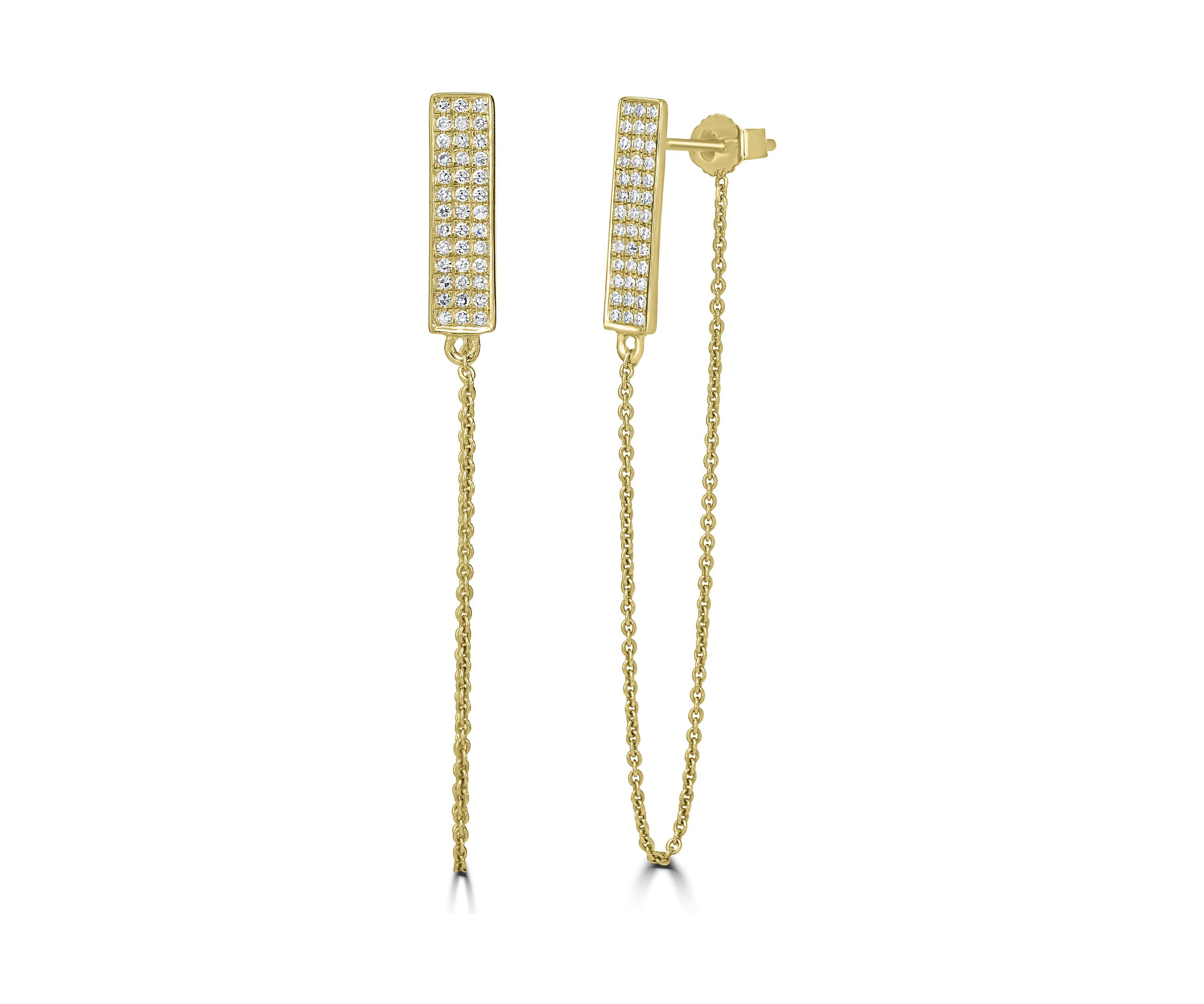 1/4 ct. t.w. Diamond Chain Drop Earrings in 14K Yellow Gold