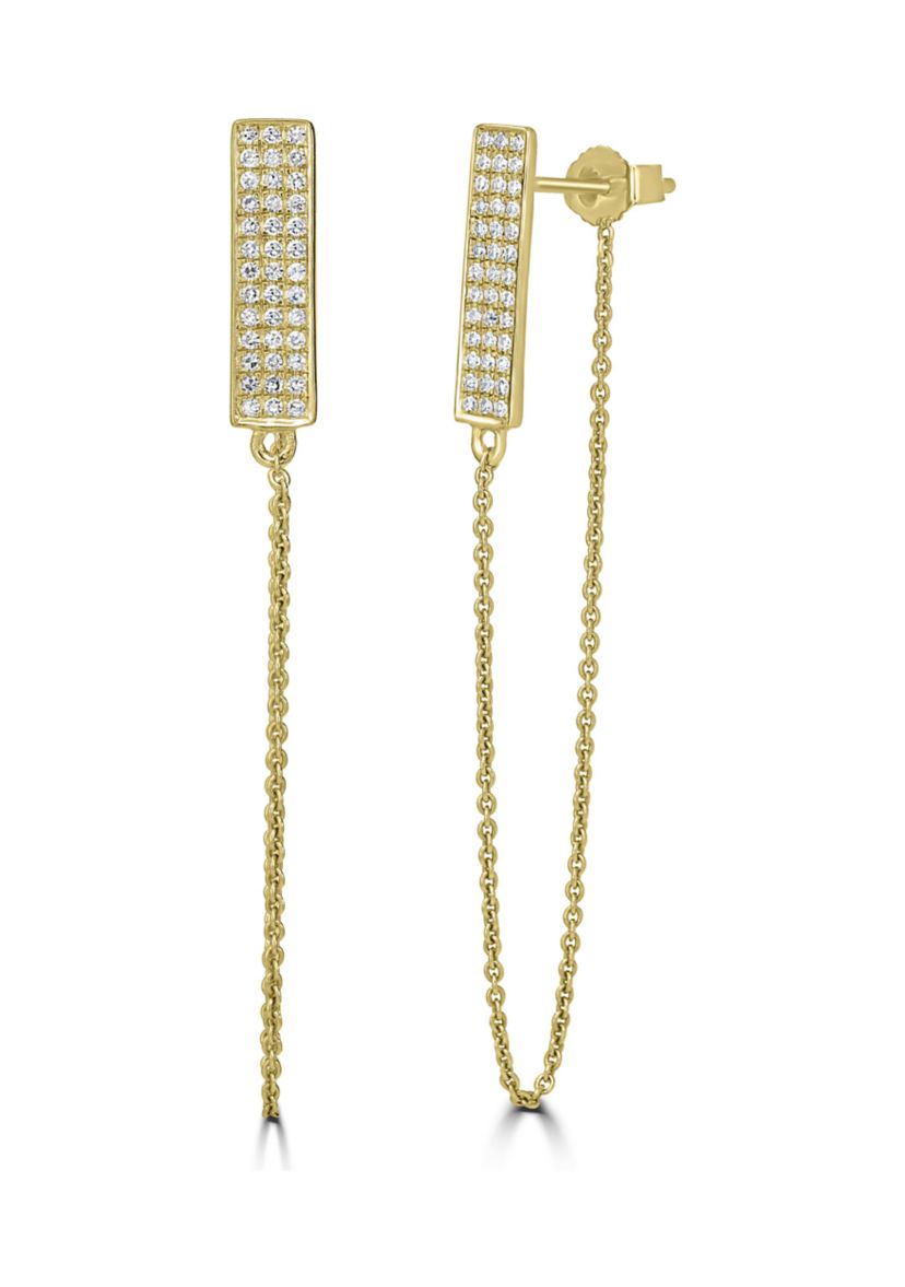 1/4 ct. t.w. Diamond Chain Drop Earrings in 14K Yellow Gold