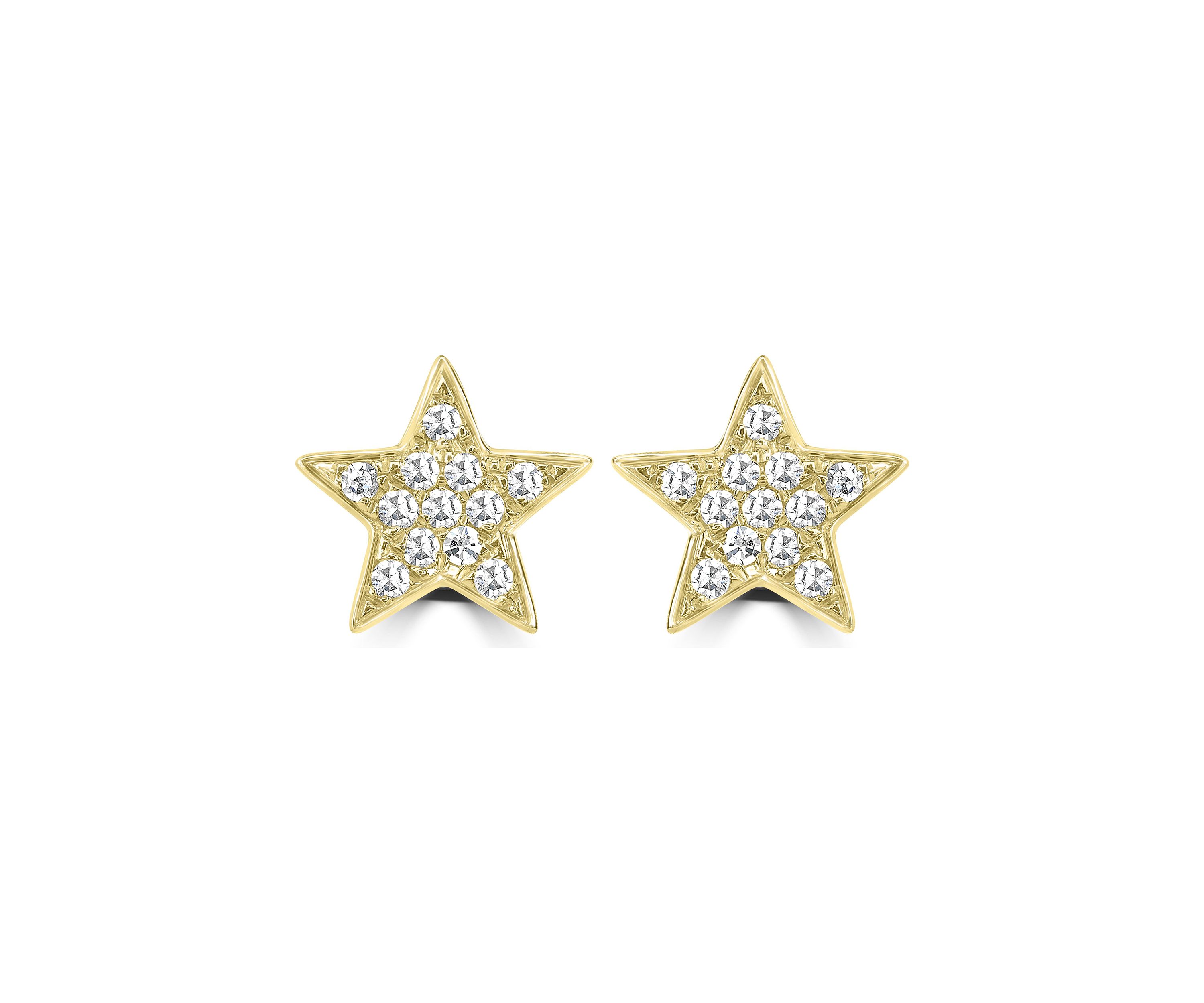 1/10 ct. t.w. Diamond Star Stud Earrings in 14K Yellow Gold