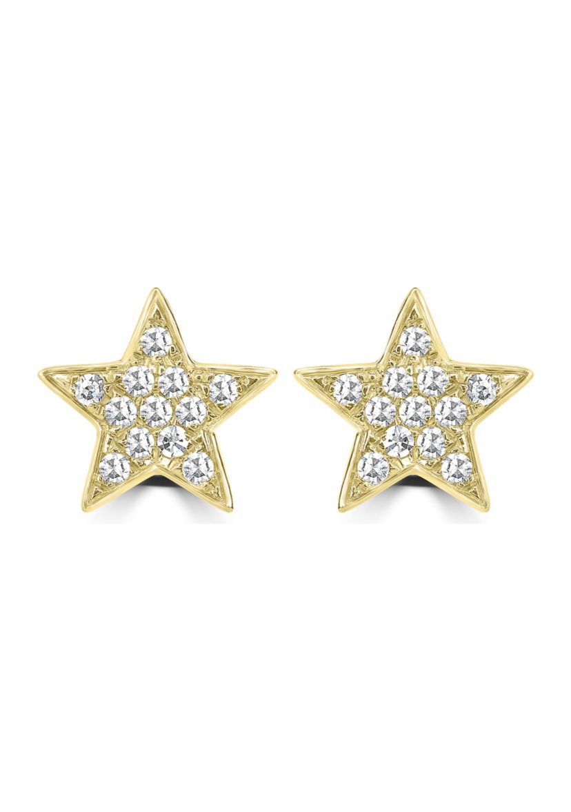 1/10 ct. t.w. Diamond Star Stud Earrings in 14K Yellow Gold
