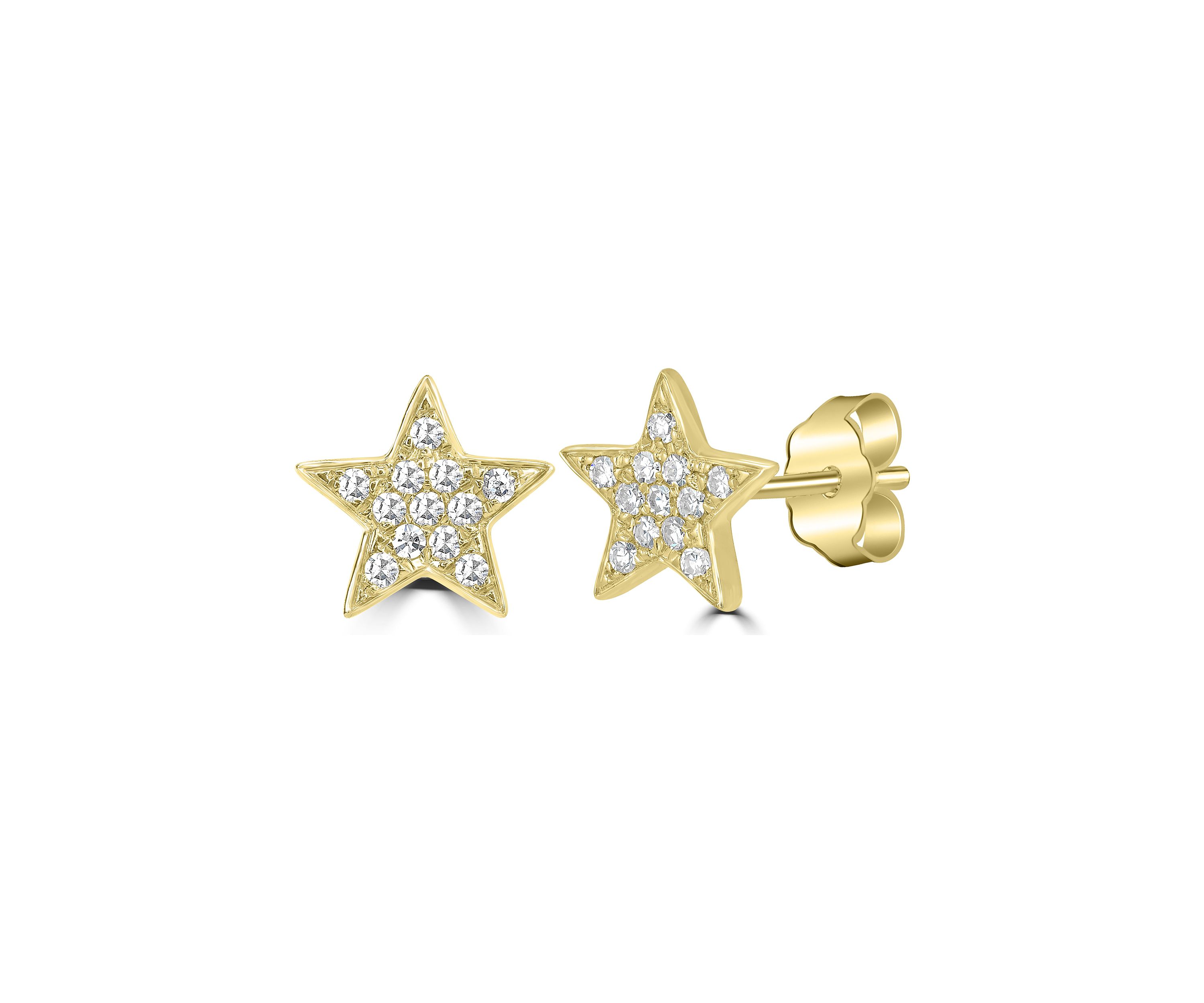 1/10 ct. t.w. Diamond Star Stud Earrings in 14K Yellow Gold