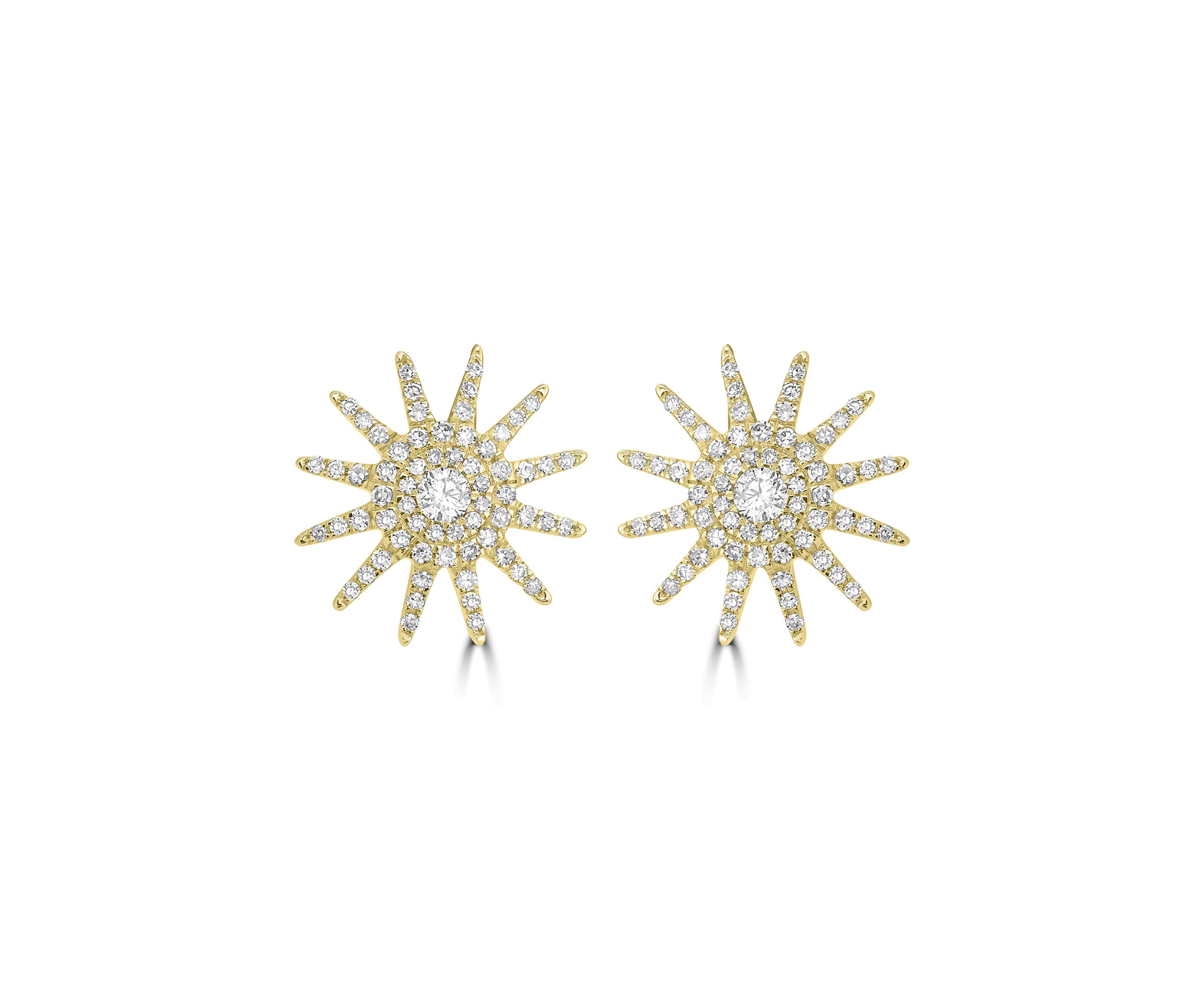 3/8 ct. t.w. Diamond Starburst Stud Earrings in 14K Yellow Gold