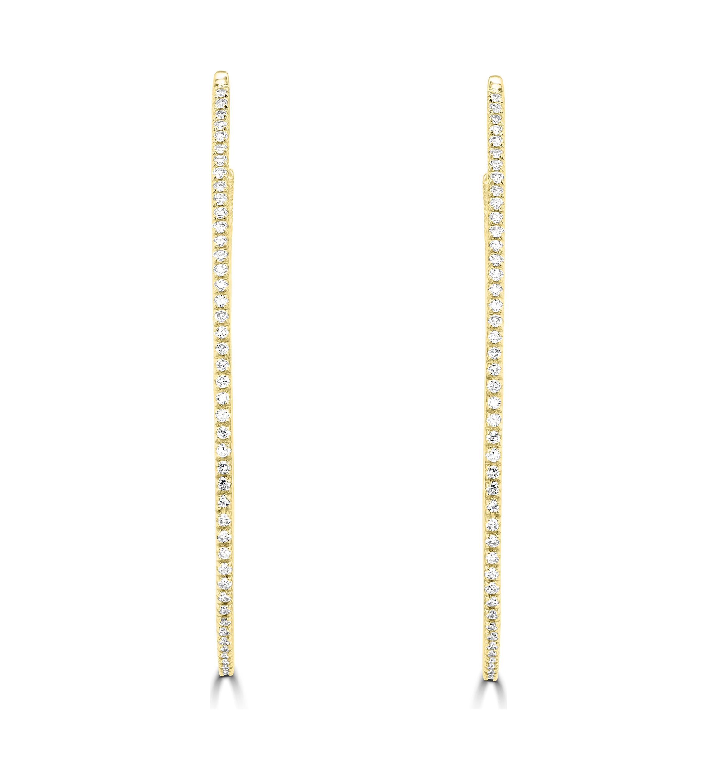 5/8 ct. t.w. Diamond 3/4 Hoop Earrings in 14K Yellow Gold