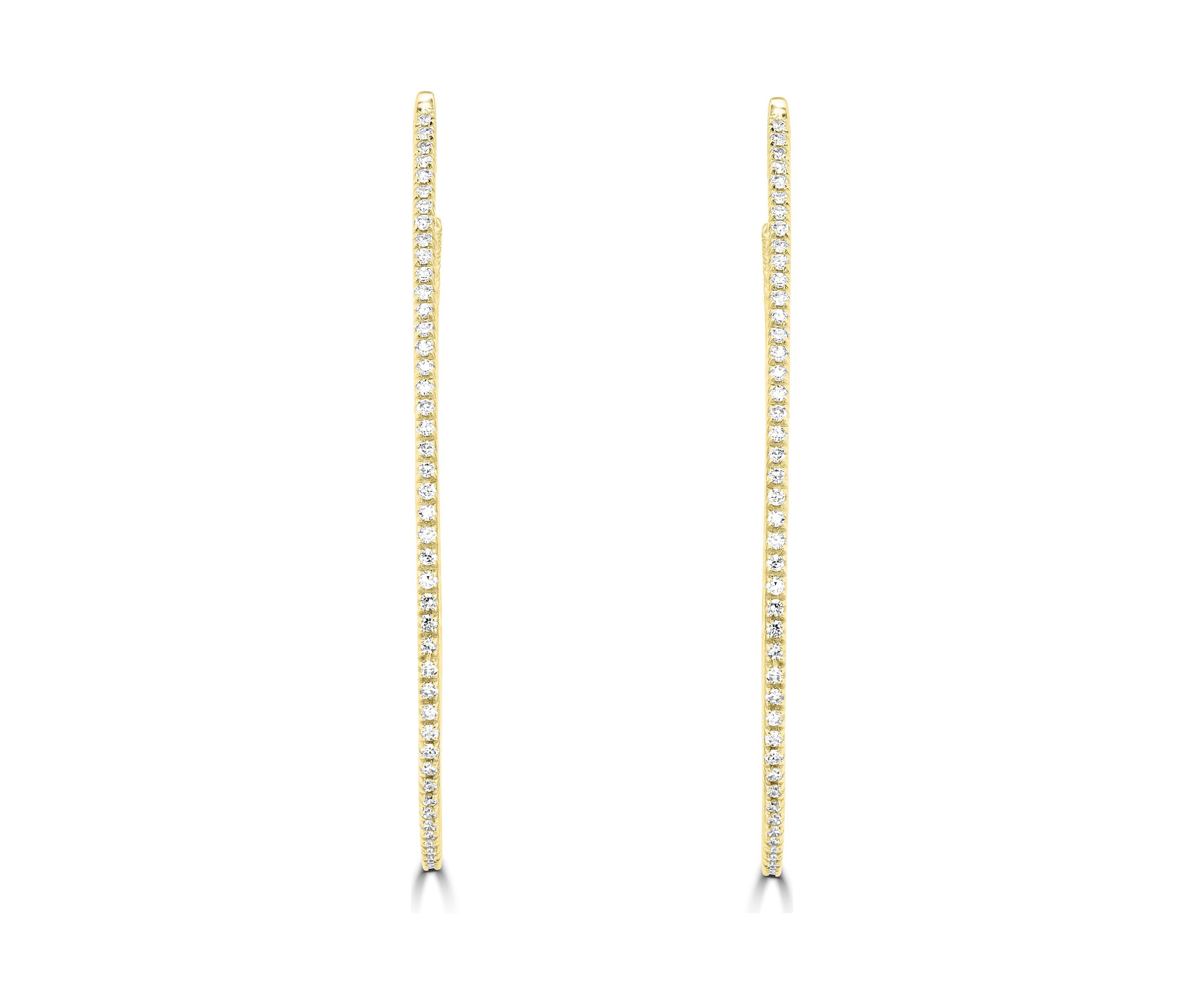 5/8 ct. t.w. Diamond 3/4 Hoop Earrings in 14K Yellow Gold