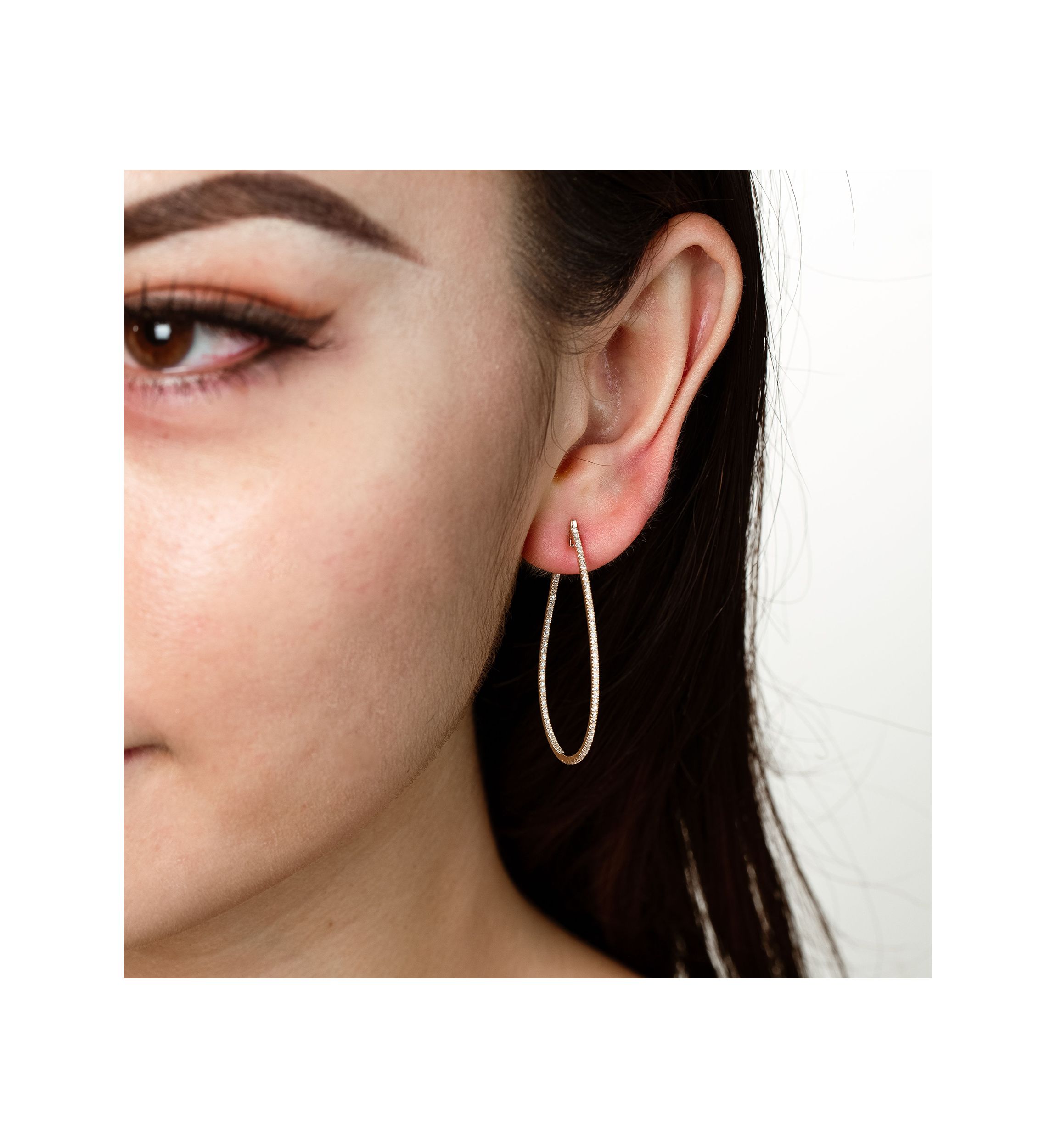 5/8 ct. t.w. Diamond 3/4 Hoop Earrings in 14K Yellow Gold