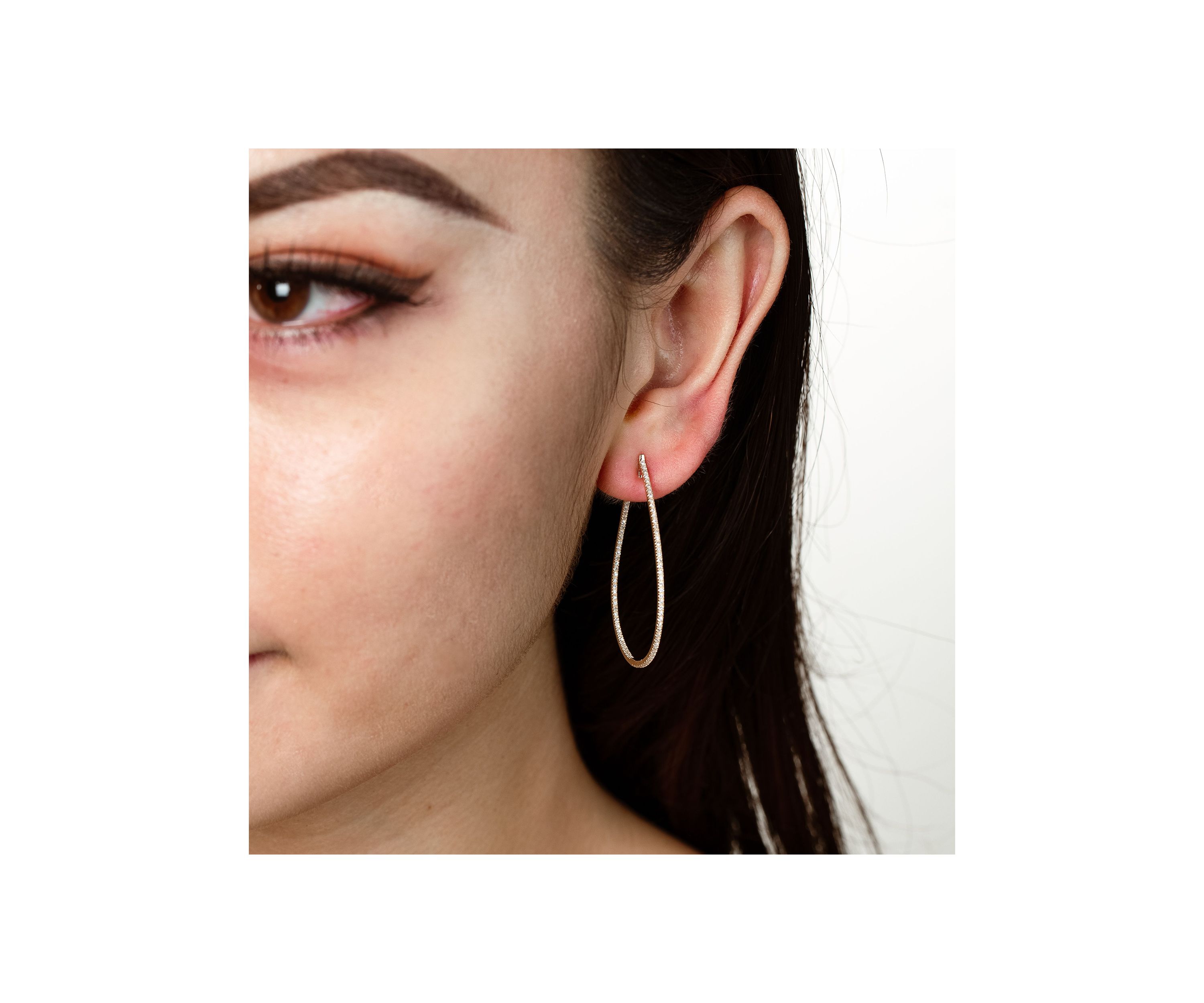 5/8 ct. t.w. Diamond 3/4 Hoop Earrings in 14K Yellow Gold