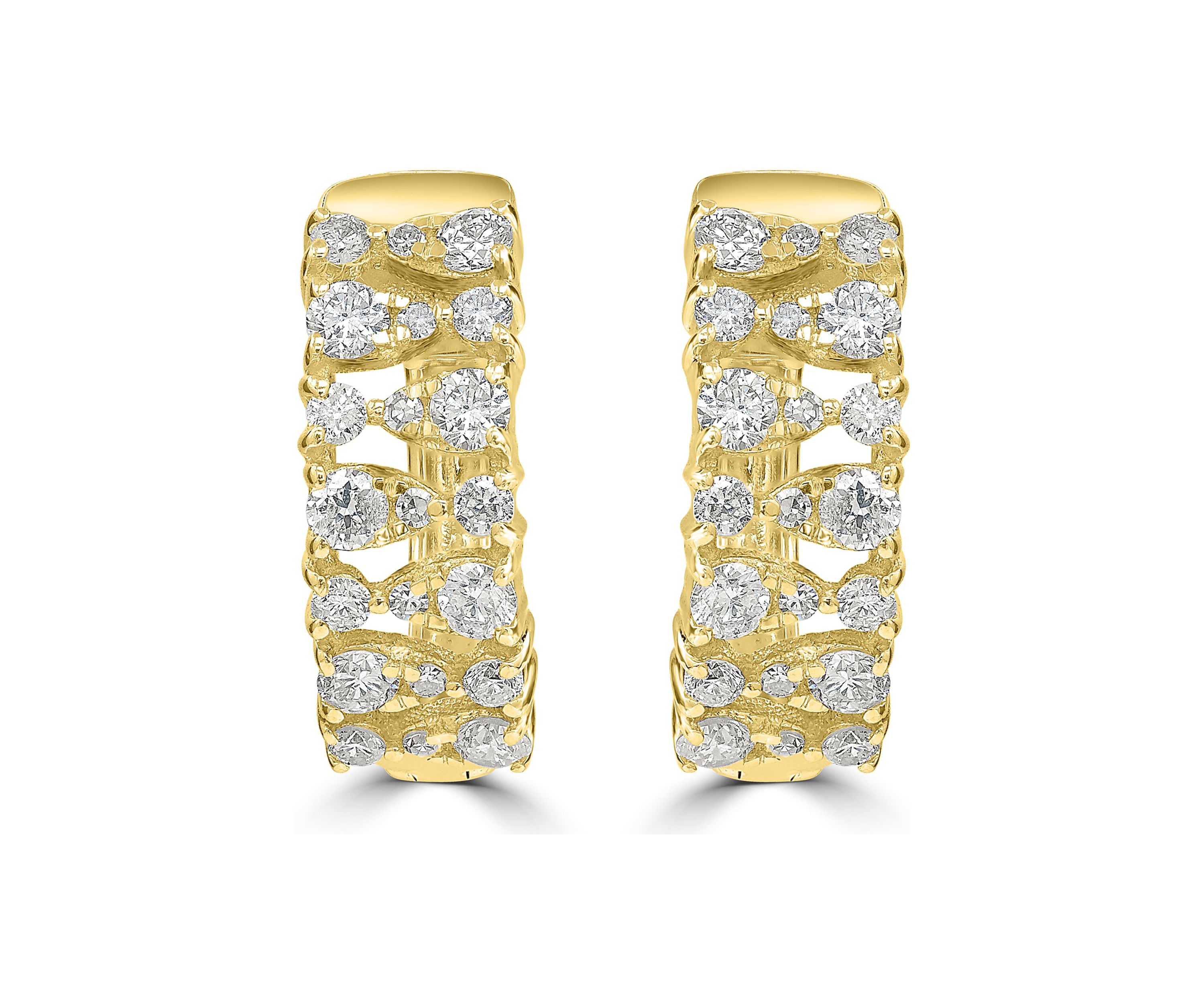 1/2 ct. t.w. Diamond Hoop Earrings in 14K Yellow Gold