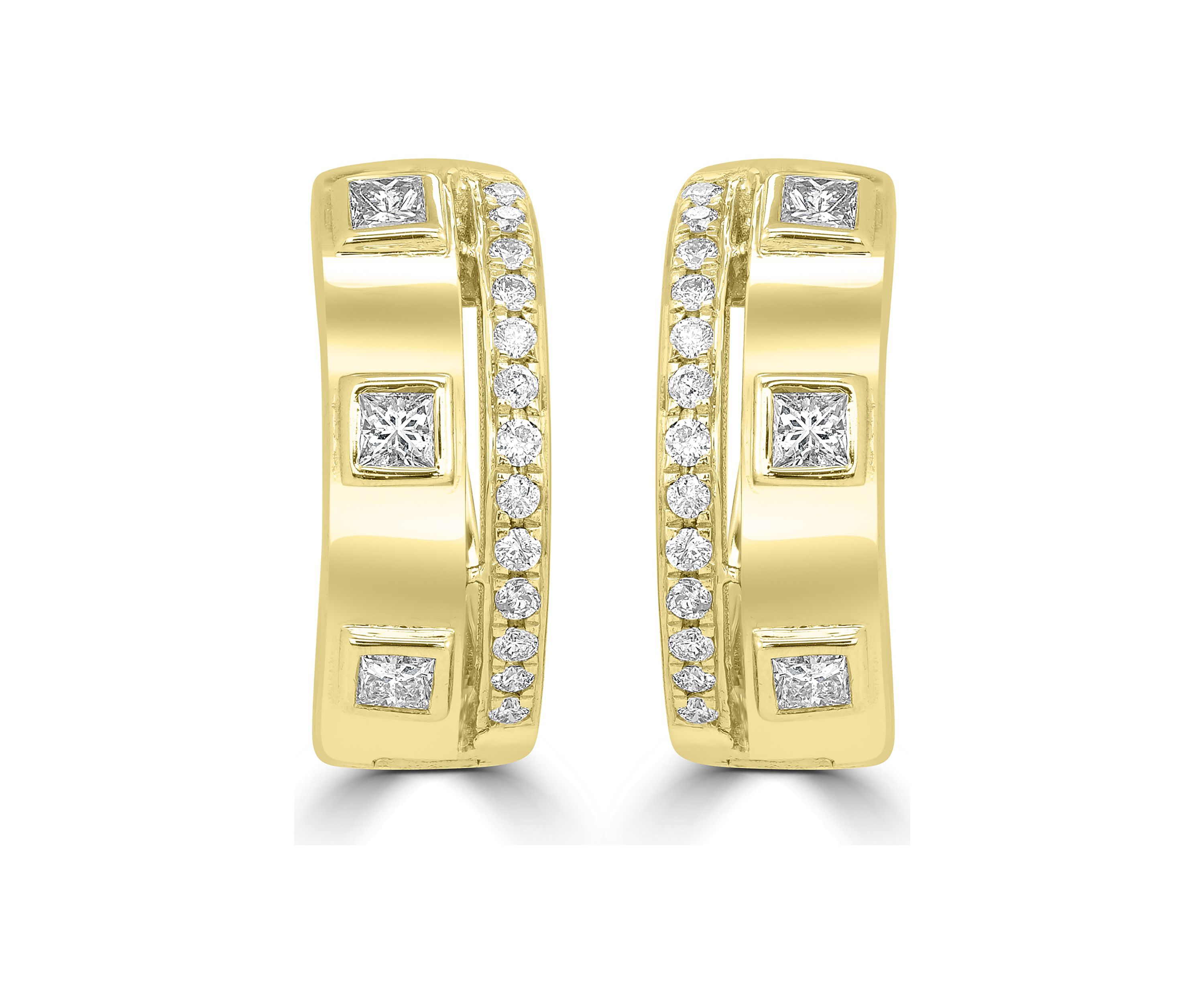 1/3 ct. t.w. Diamond Hoop Earrings in 14K Yellow Gold