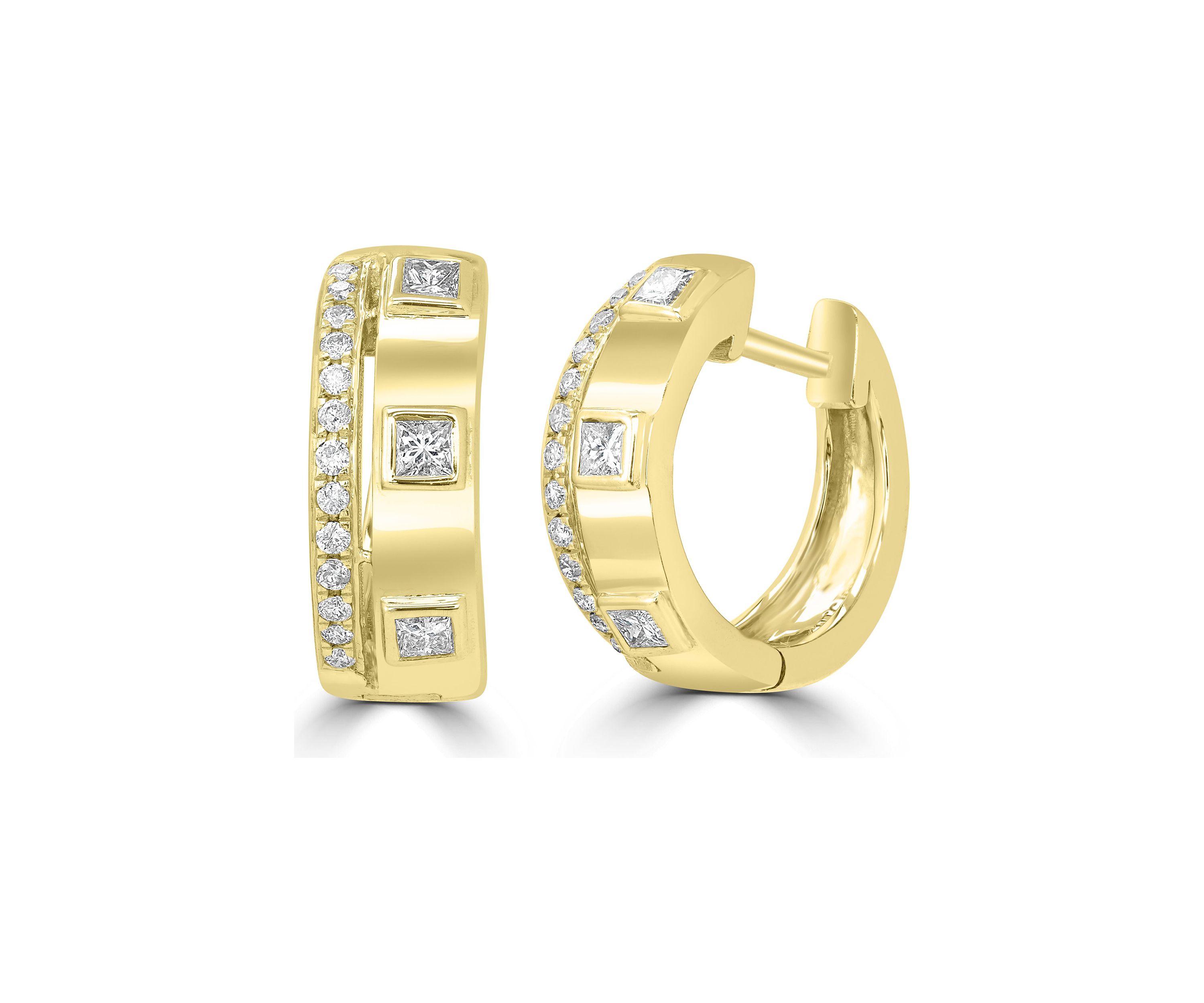 1/3 ct. t.w. Diamond Hoop Earrings in 14K Yellow Gold