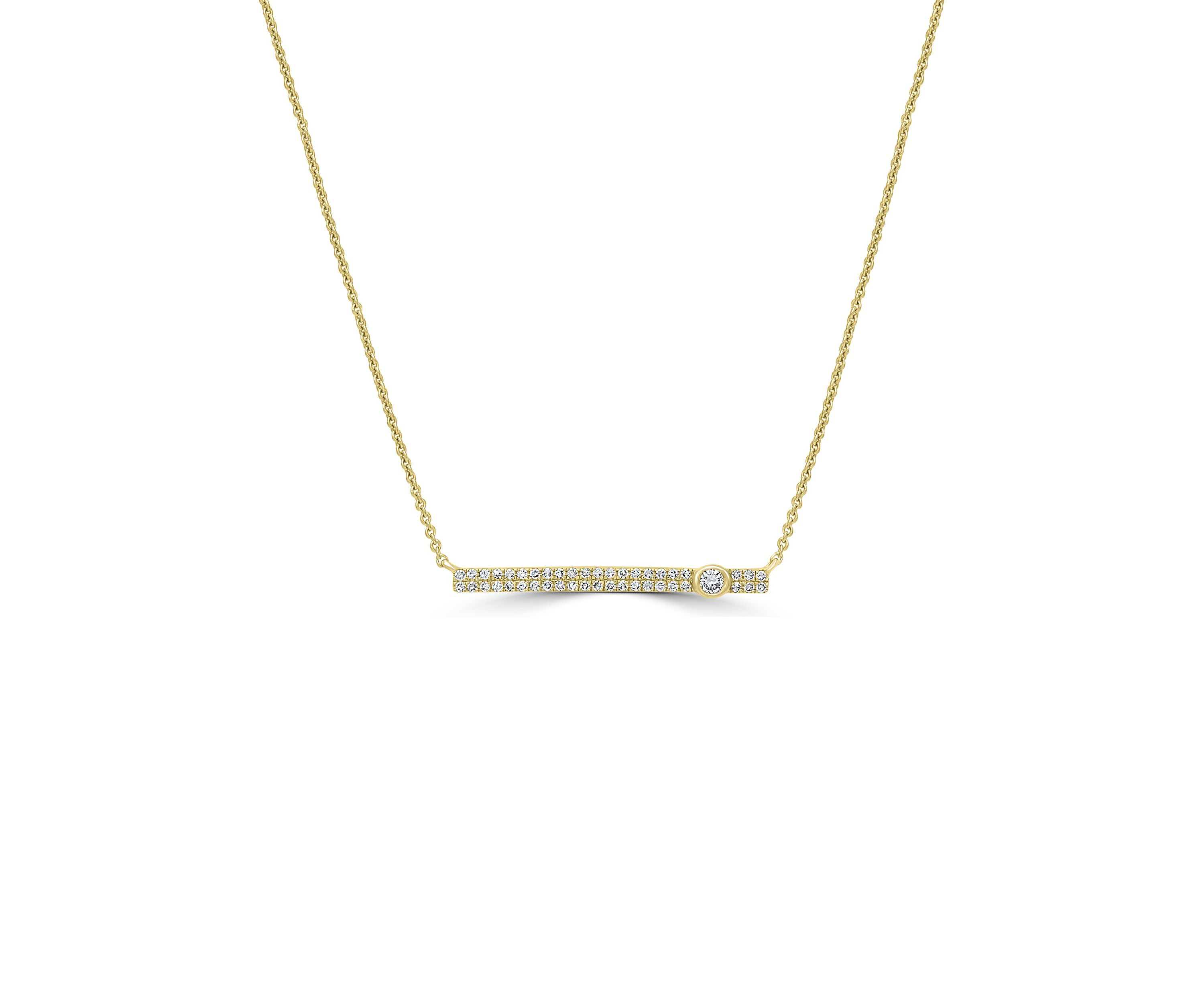 Belk & Co. 1/5 ct. t.w. Diamond Bar Necklace in 14K Yellow Gold | Belk