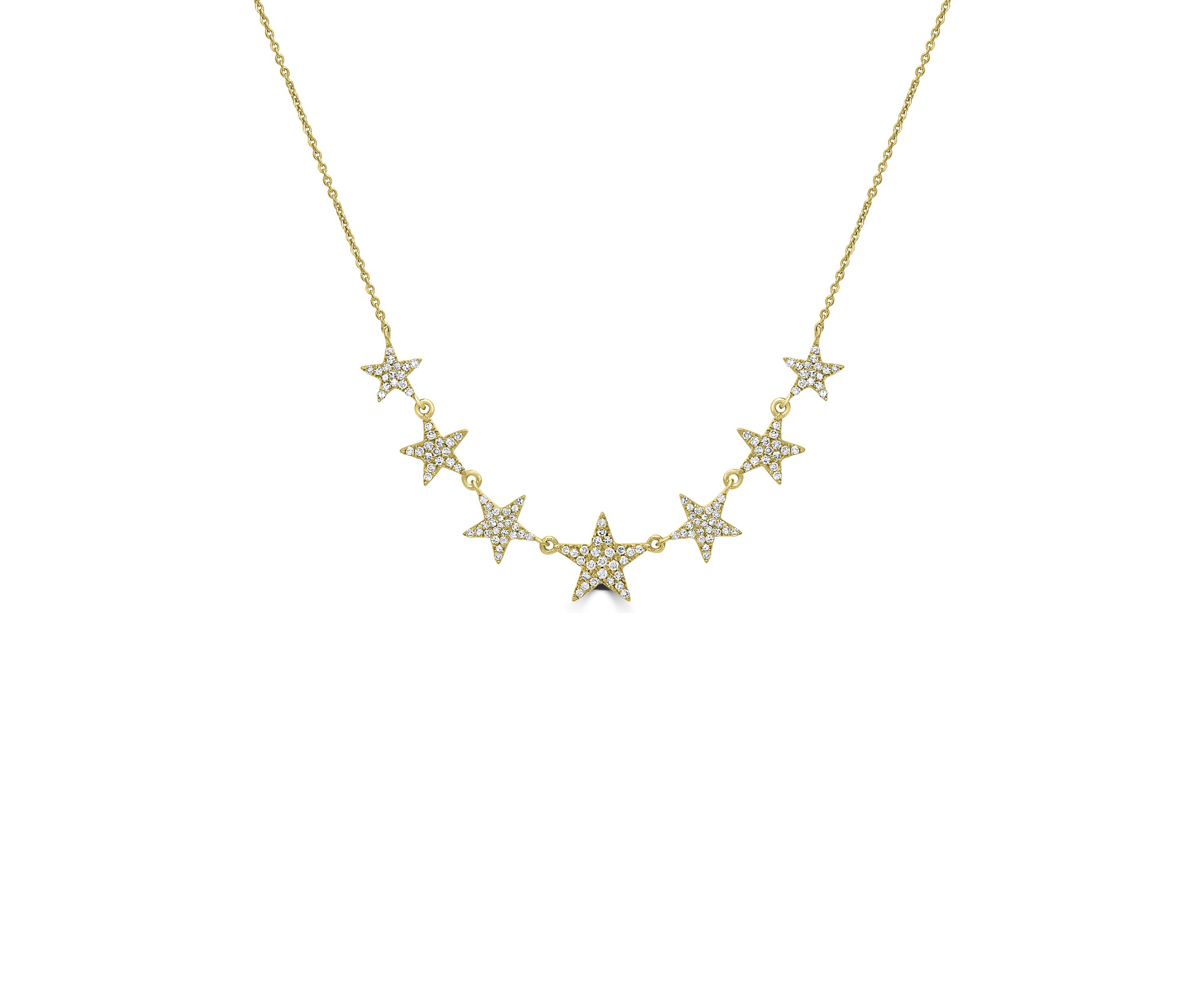 3/8 ct. t.w. Diamond Graduated Star Necklace in 14K Yellow Gold