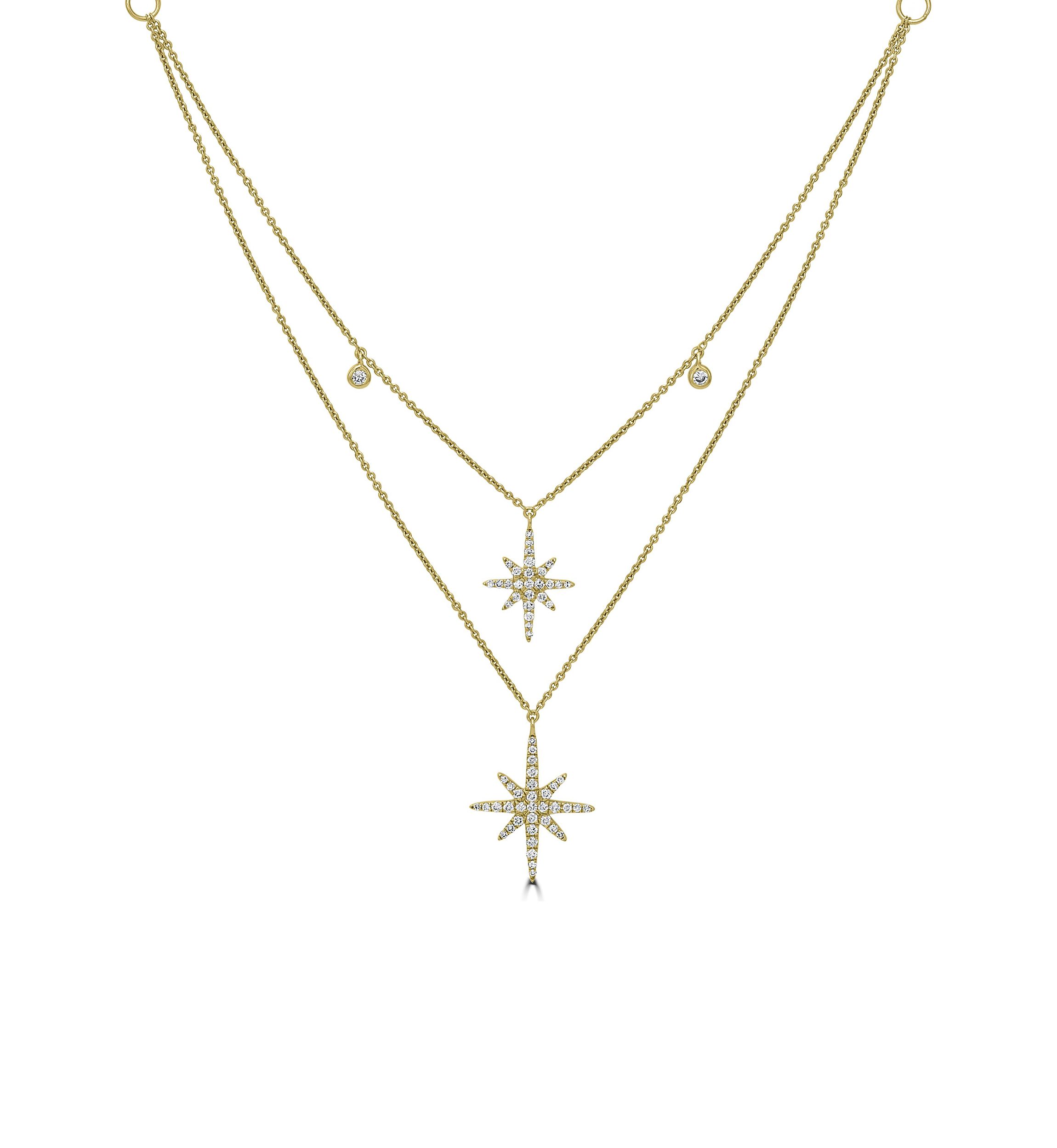 1/3 ct. t.w. Diamond Layered Starburst Necklace in 14K White Gold