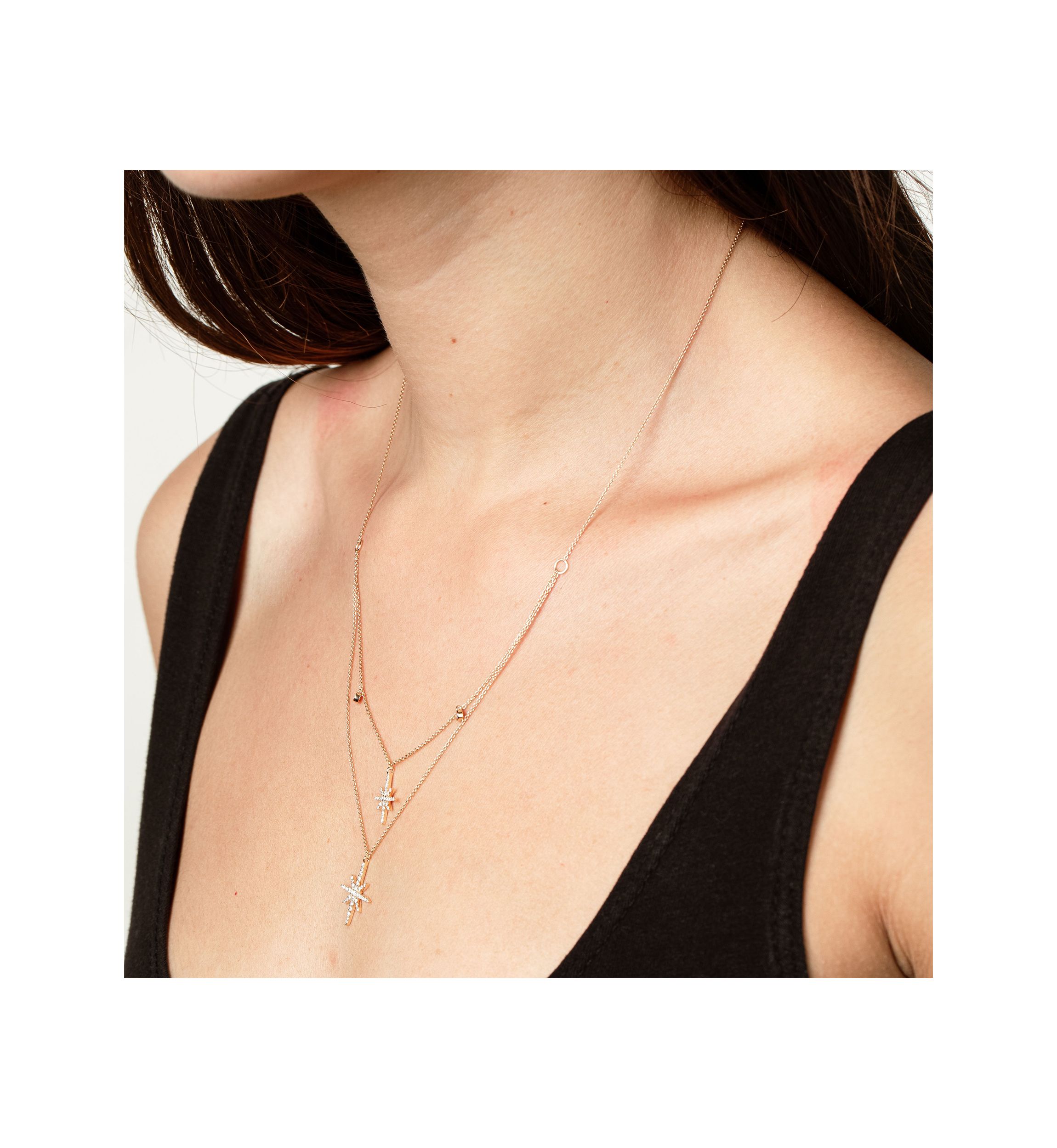 1/3 ct. t.w. Diamond Layered Starburst Necklace in 14K White Gold