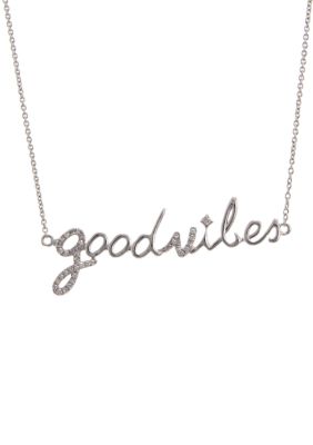 Belk & Co 1/10 Ct. T.w Diamond ""good Vibes"" Necklace In 14K White Gold