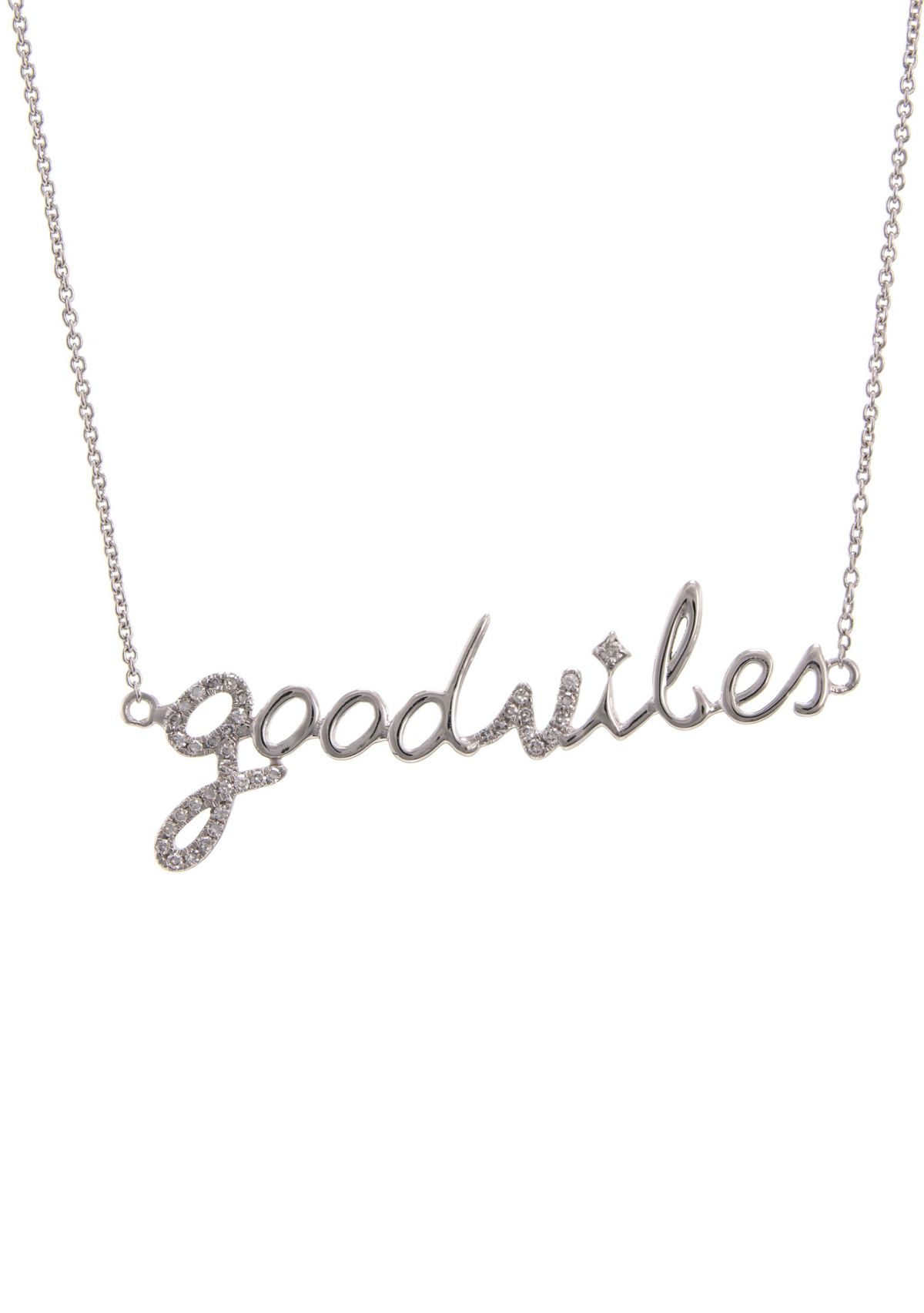 1/10 ct. t.w Diamond "Good Vibes" Necklace in 14K White Gold