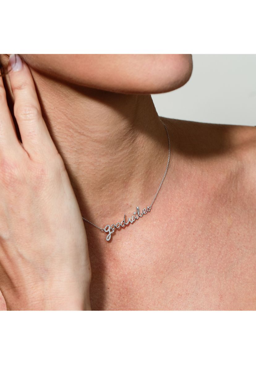 1/10 ct. t.w Diamond "Good Vibes" Necklace in 14K White Gold