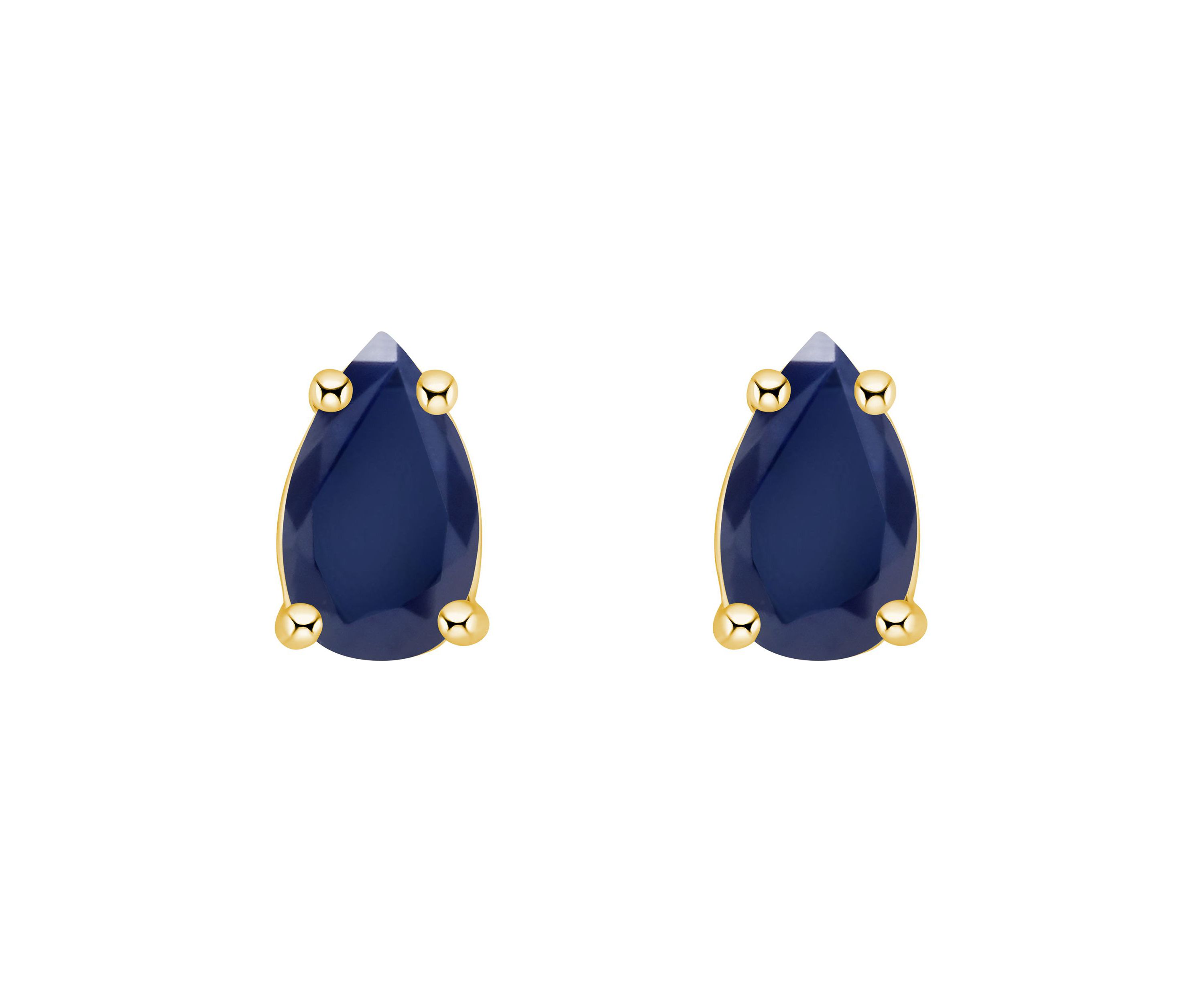 14K Gold 5x3 Pear Shape Sapphire Earrings