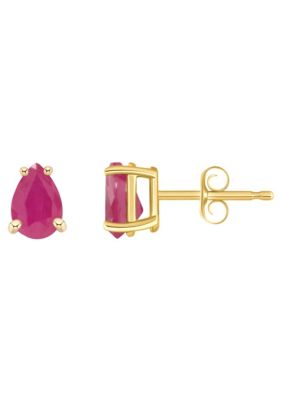 Belk & Co 14K Gold 6x4 Pear Shape Ruby Earrings