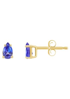 14K Gold 5x3 Pear Shape Tanzanite Earrings