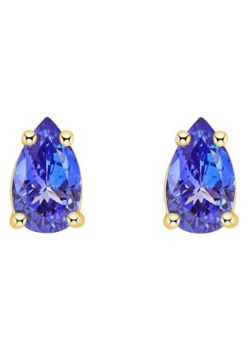 14K Gold 5x3 Pear Shape Tanzanite Earrings