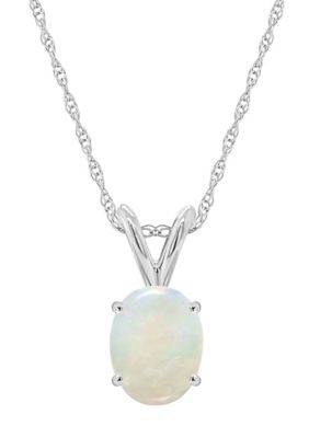 Belk & Co 14K Gold 8x6 Oval Opal Pendant