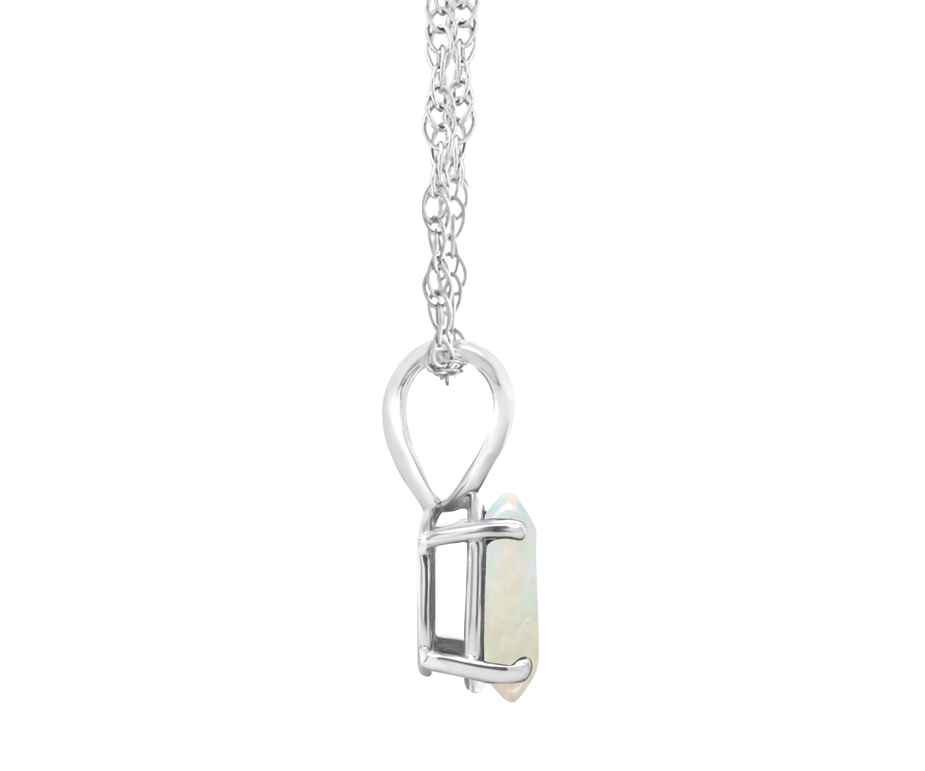 14K Gold 8x6 Oval Opal Pendant