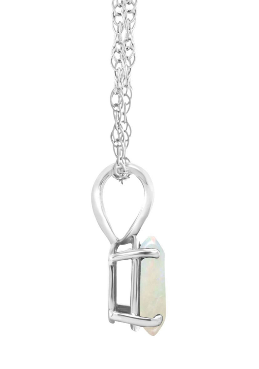 14K Gold 8x6 Oval Opal Pendant