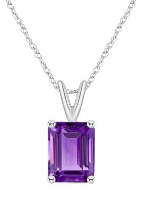 Belk & Co 14K Yellow Gold 10x8mm Emerald Cut Gemstone Pendant Necklace