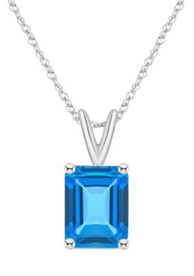 Belk & Co 14K Yellow Gold 10x8mm Emerald Cut Gemstone Pendant Necklace