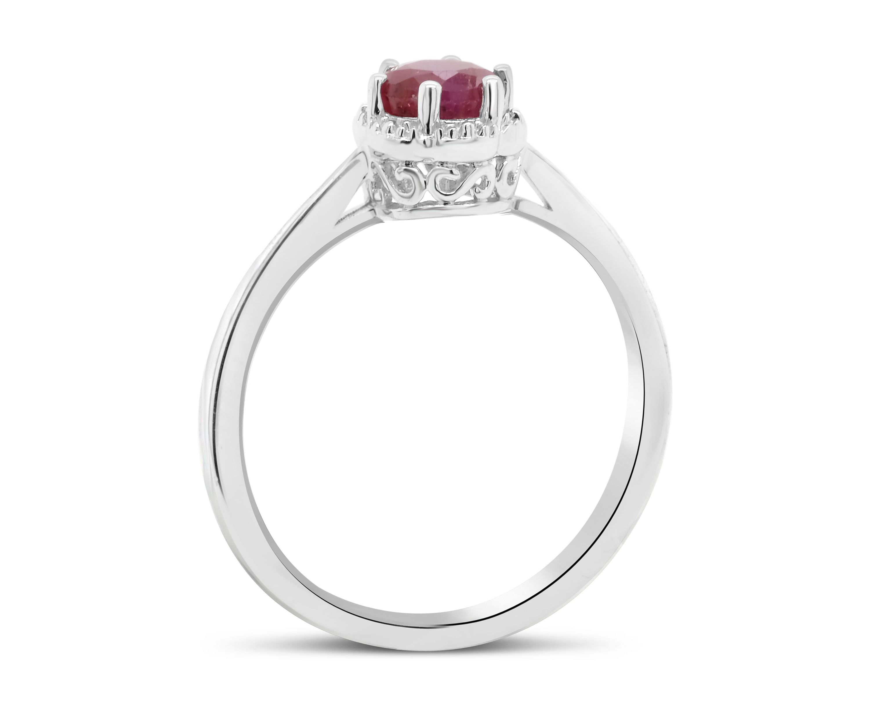 Sterling Silver 5mm Round Ruby Ring