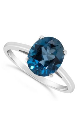 Sterling Silver 10x8mm Oval London Blue Topaz Solitaire Ring