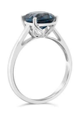 Sterling Silver 10x8mm Oval London Blue Topaz Solitaire Ring