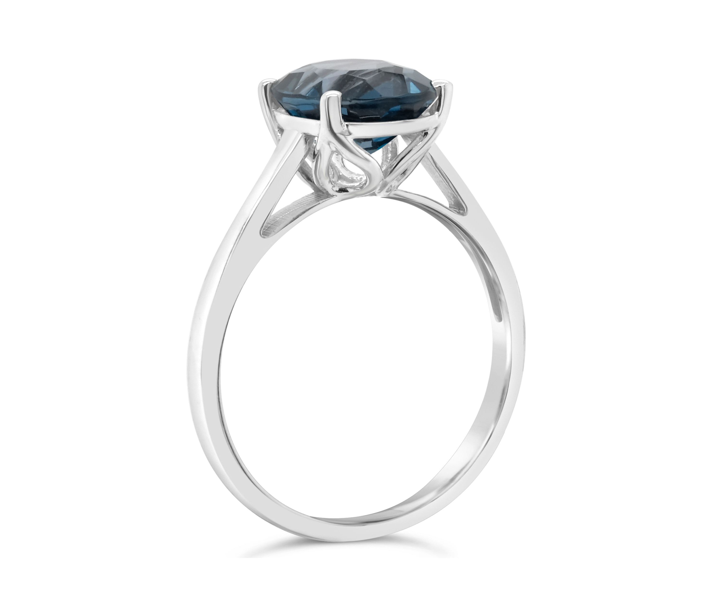 Sterling Silver 10x8mm Oval London Blue Topaz Solitaire Ring