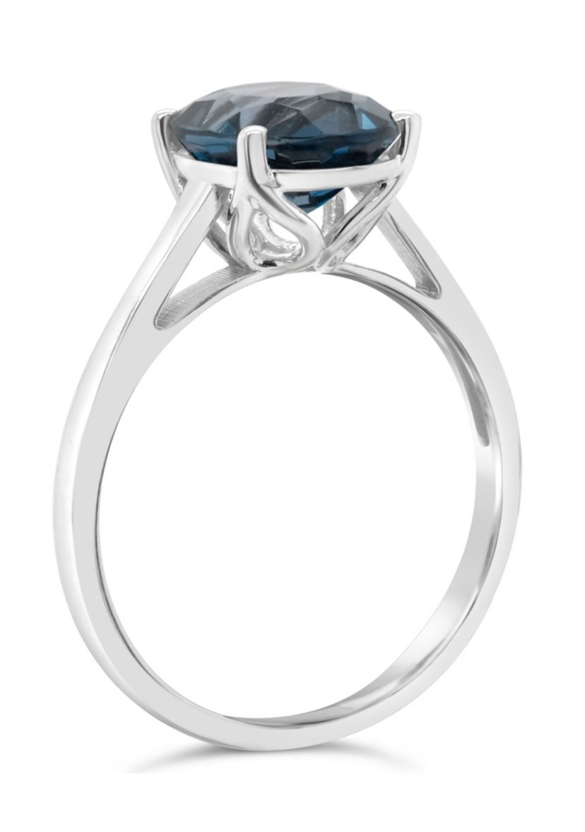 Sterling Silver 10x8mm Oval London Blue Topaz Solitaire Ring
