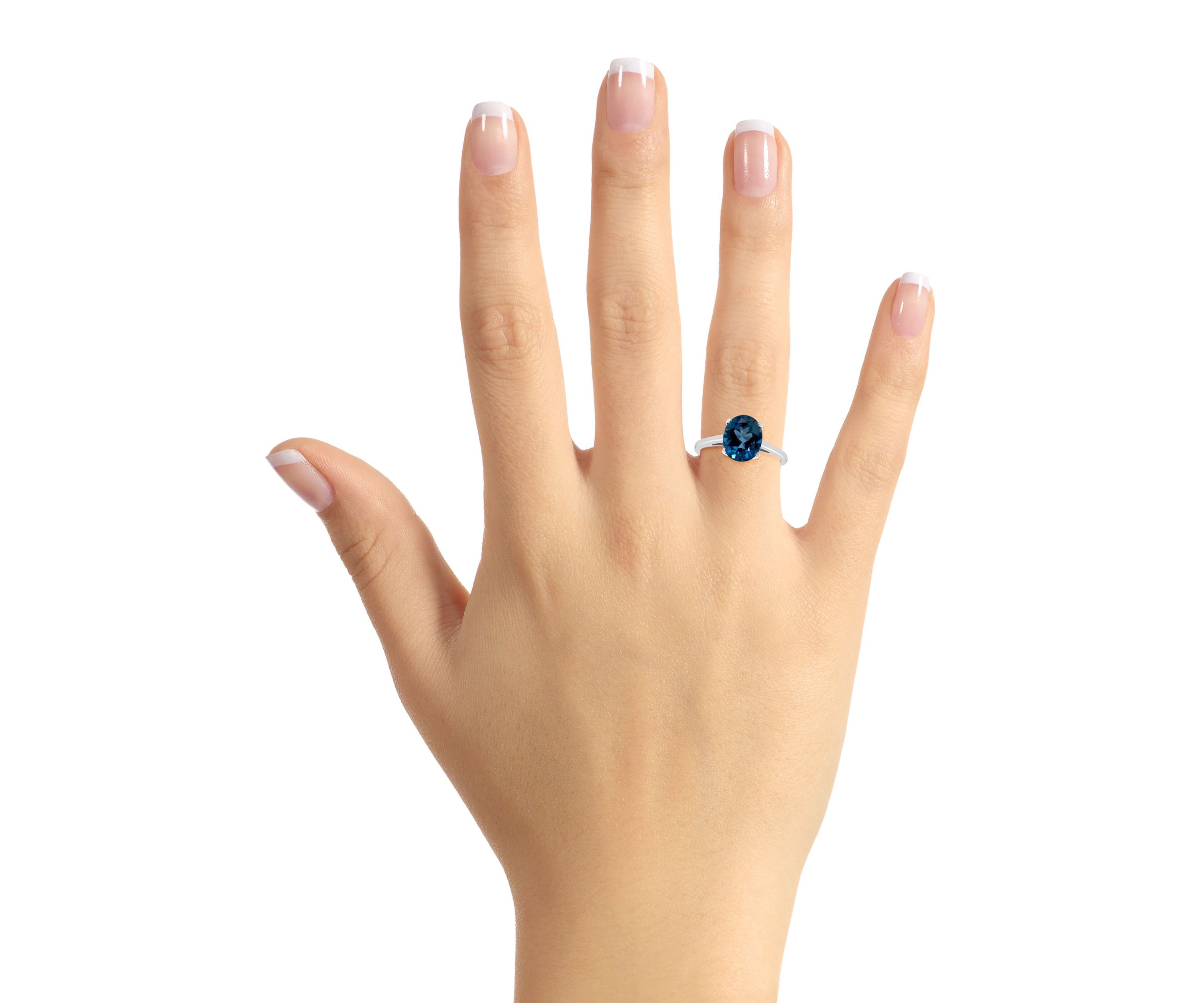 Sterling Silver 10x8mm Oval London Blue Topaz Solitaire Ring