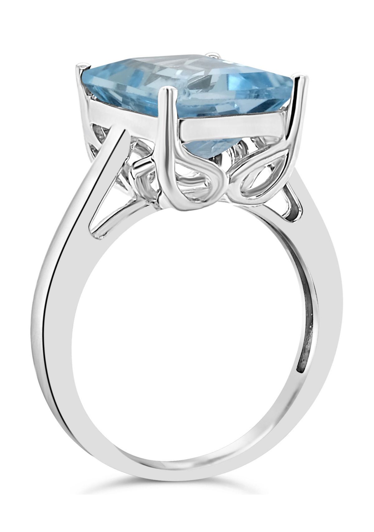 Sterling Silver 10x8mm Emerald Cut Sky Blue Topaz Solitaire Ring