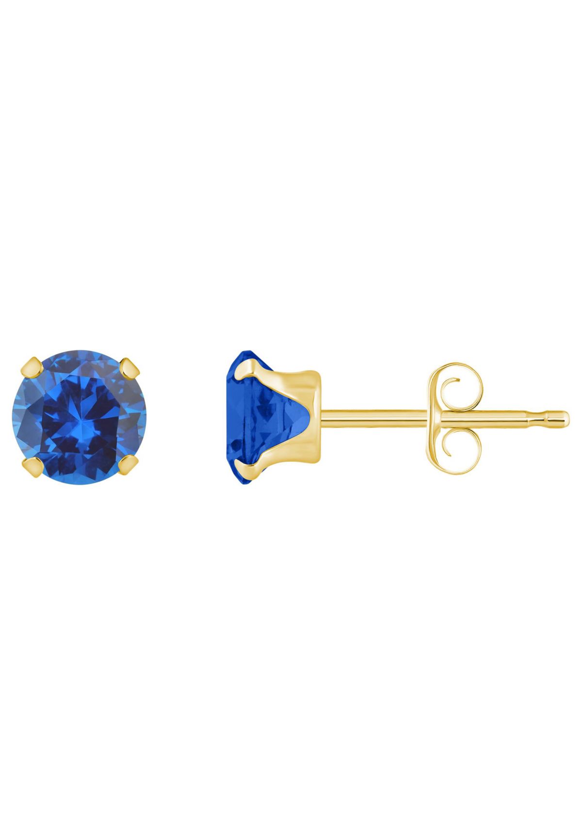 Lab Created 10K Gold 5mm Round Created Sapphire Stud Earrings