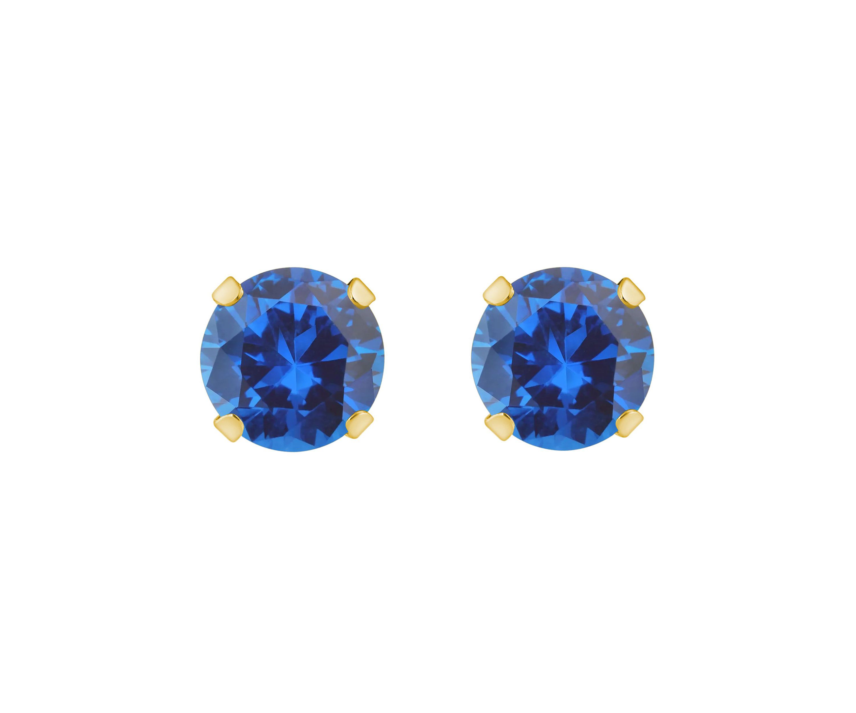Lab Created 10K Gold 5mm Round Created Sapphire Stud Earrings