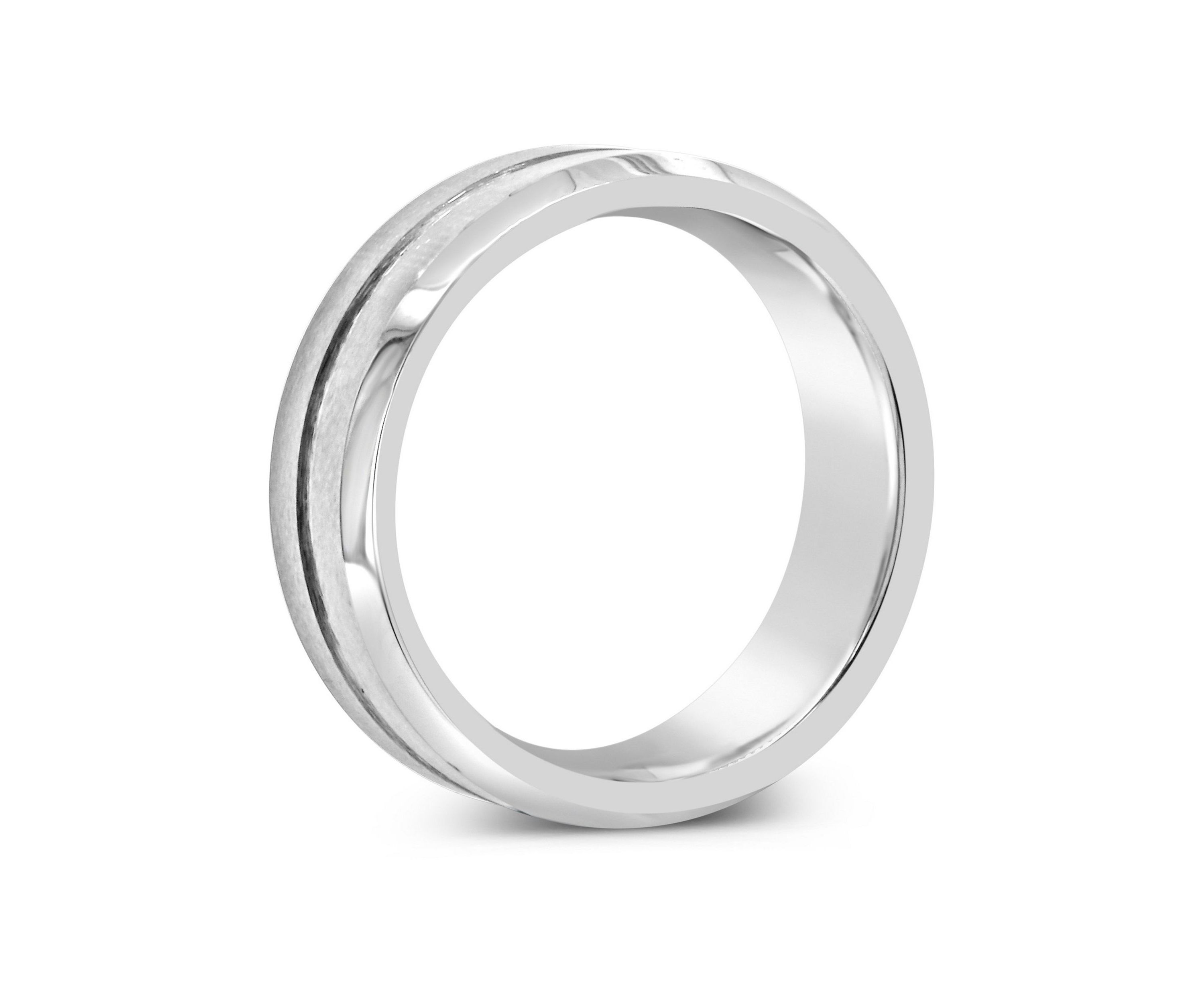 Mens 8mm Grooved Tungsten Wedding Band