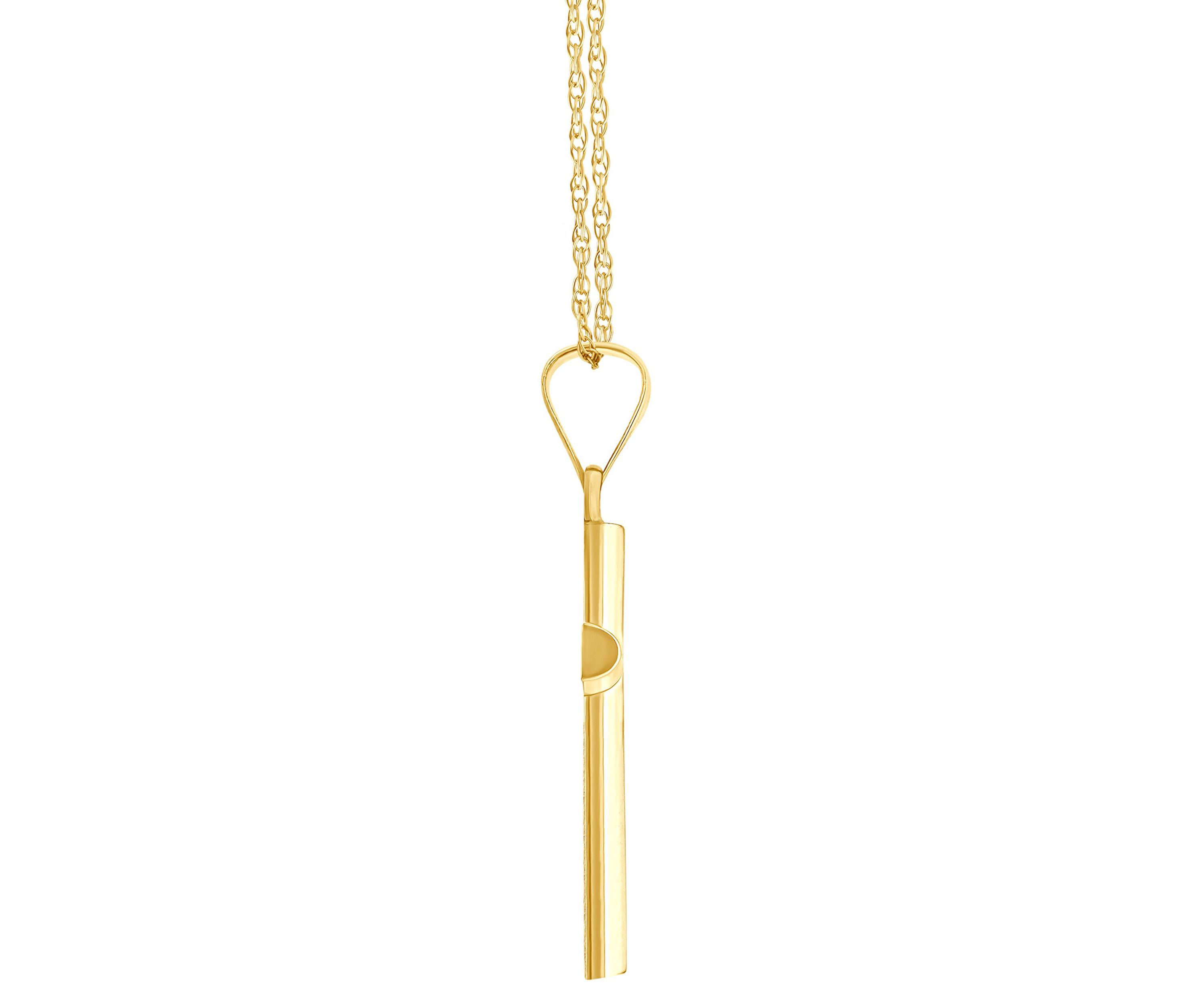14K White Gold Cross Pendant Necklace