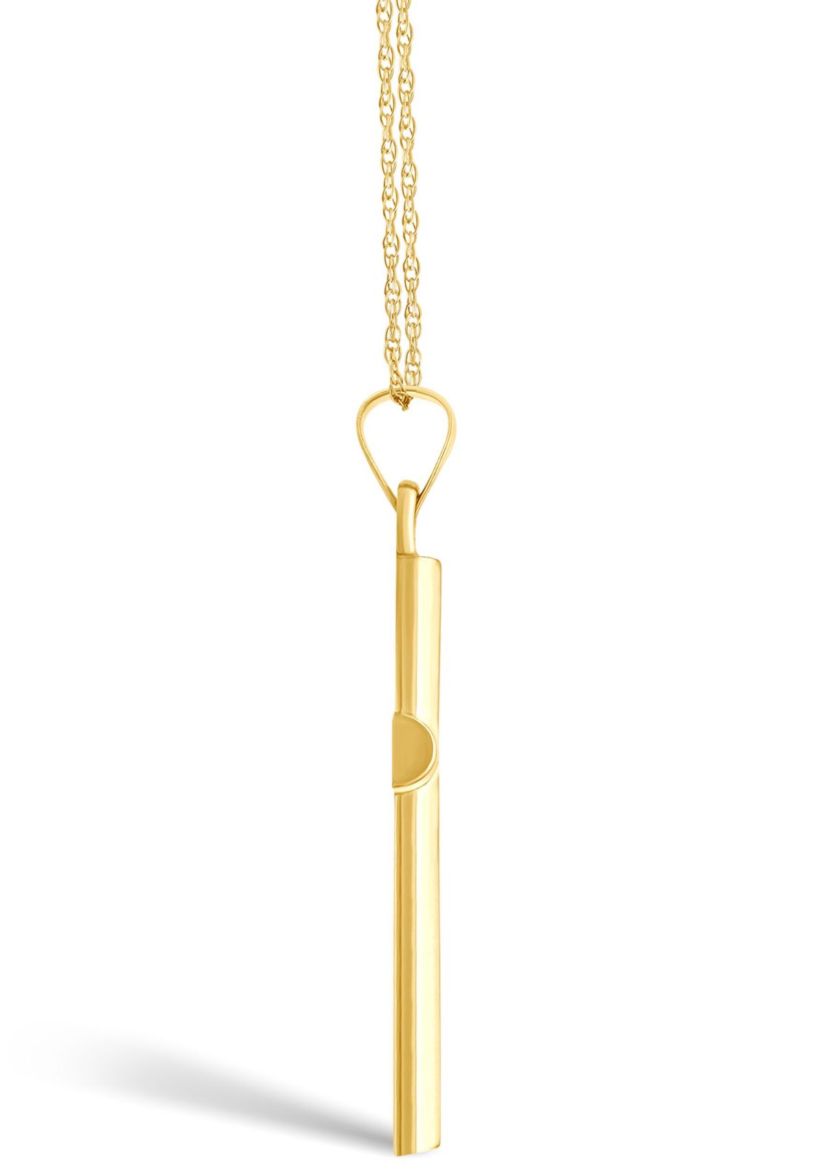 14K White Gold Cross Pendant Necklace