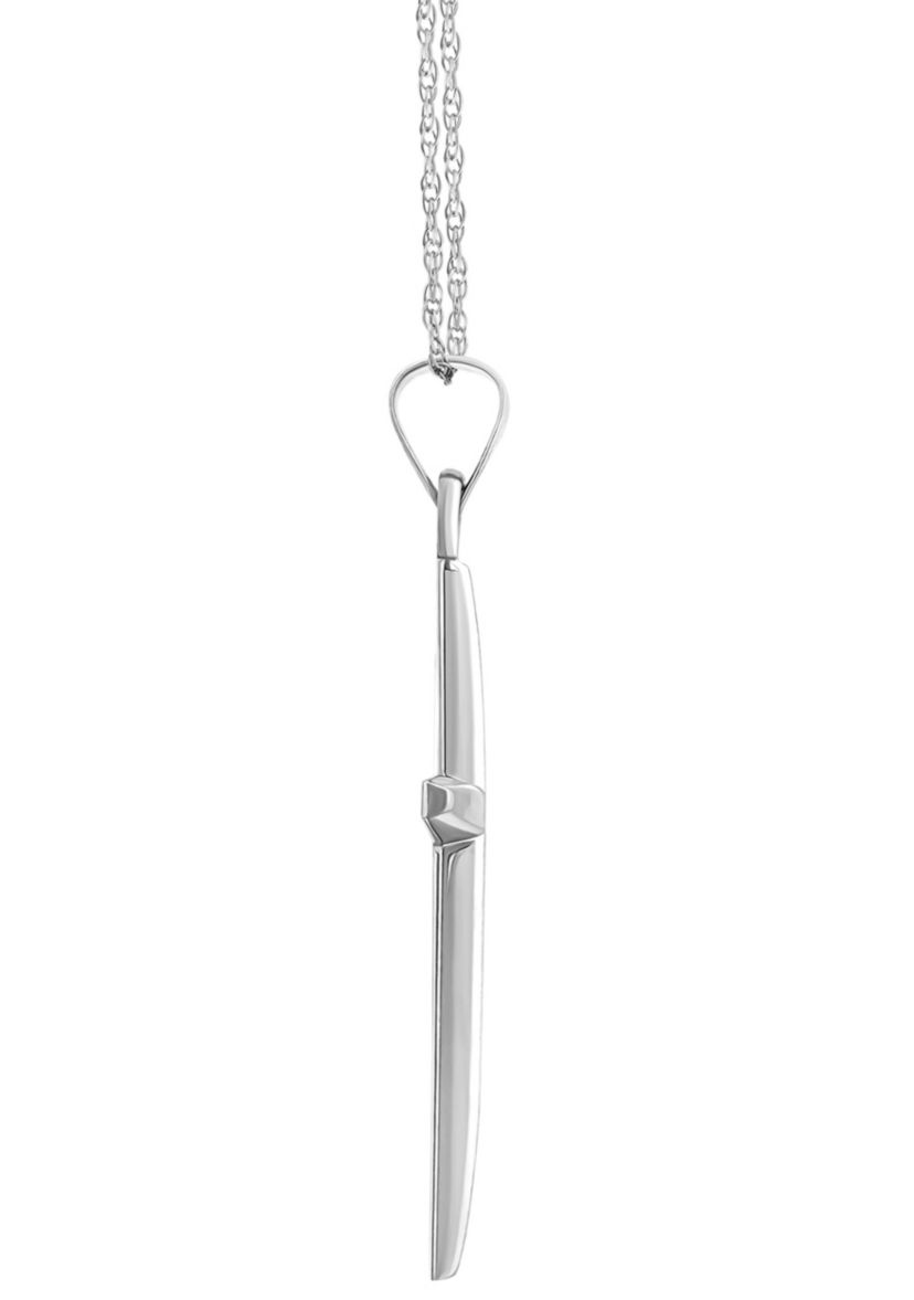 14K White Gold Cross Pendant Necklace