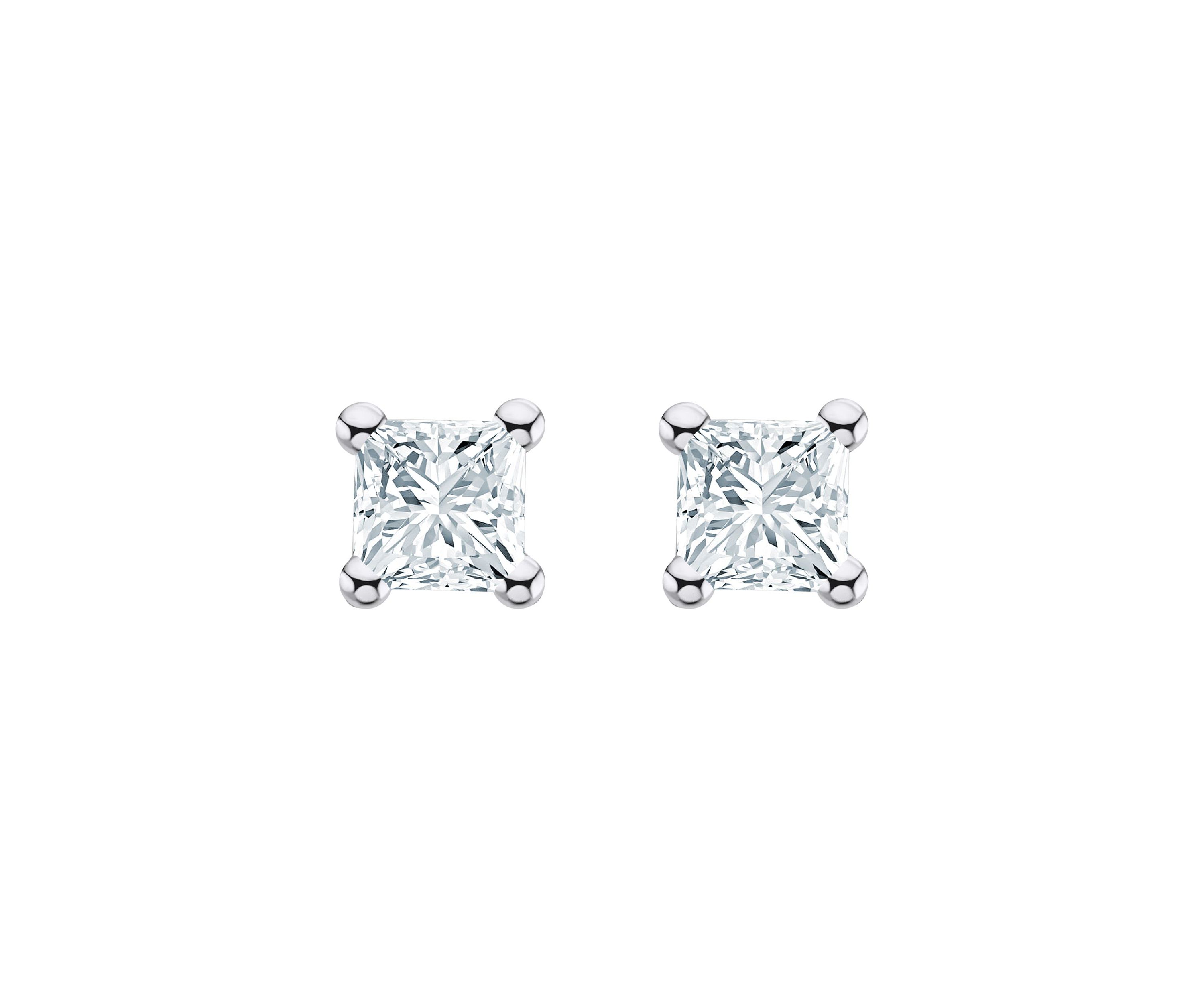 14K Yellow Gold 1/4 CTTW Princess Cut Diamond Stud Earrings