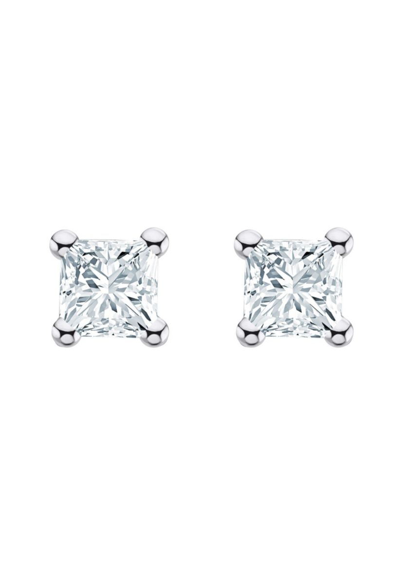 14K Yellow Gold 1/4 CTTW Princess Cut Diamond Stud Earrings