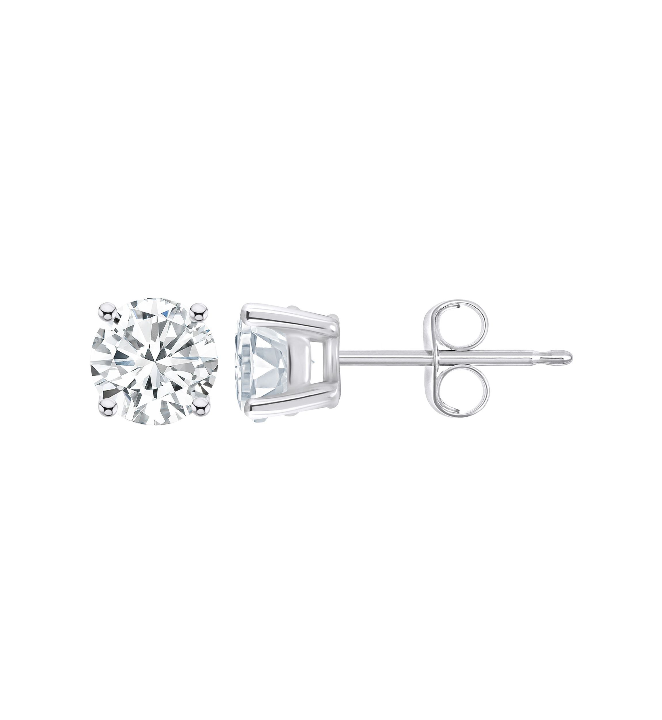 14K Yellow Gold 1 CTTW Round Diamond Stud Earrings