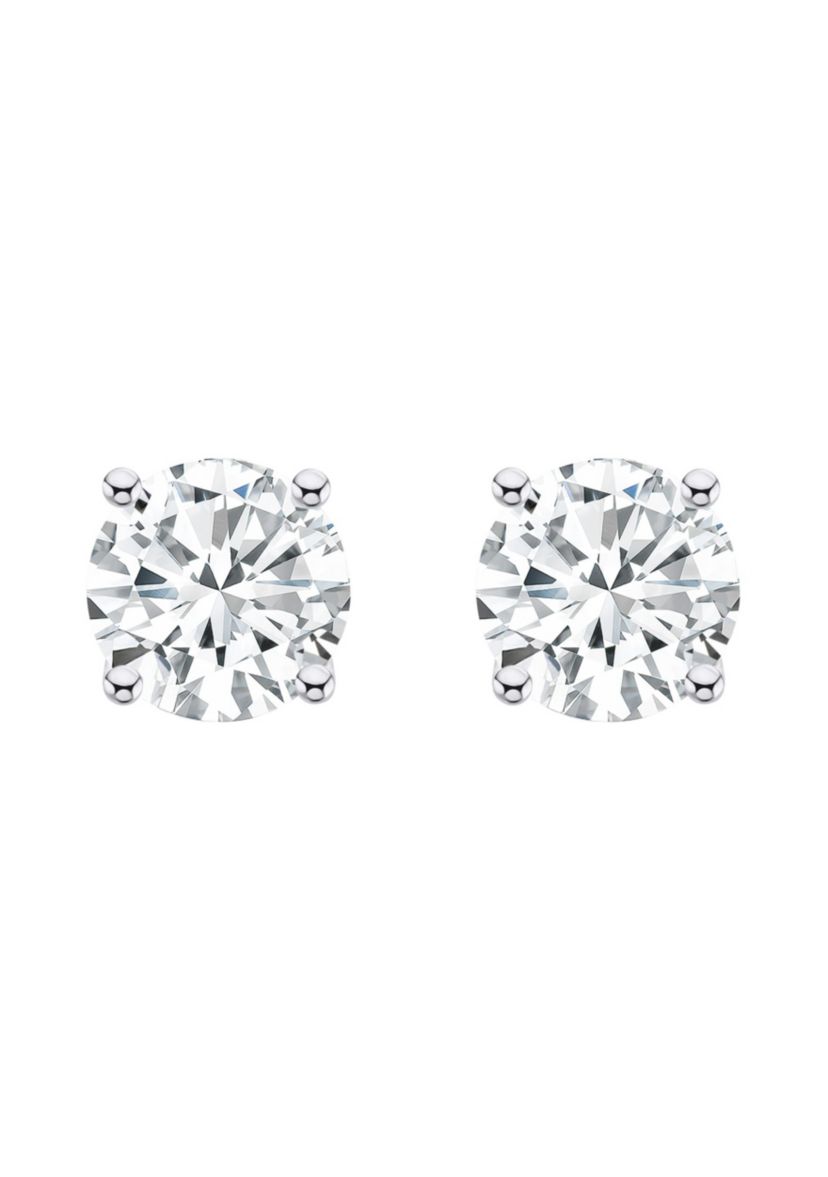 14K Yellow Gold 1 CTTW Round Diamond Stud Earrings