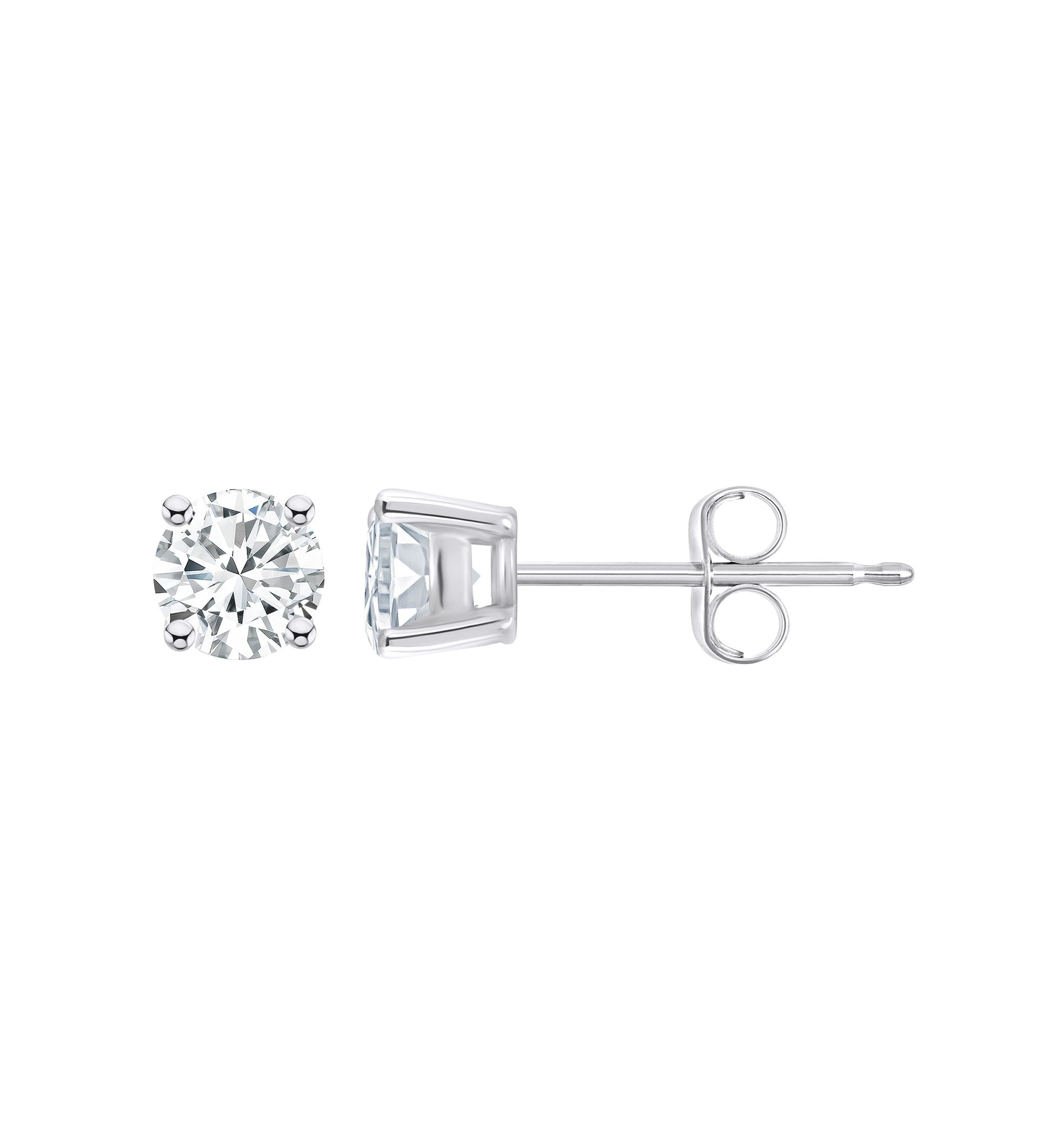 14K Yellow Gold 1/2 CTTW Round Diamond Stud Earrings